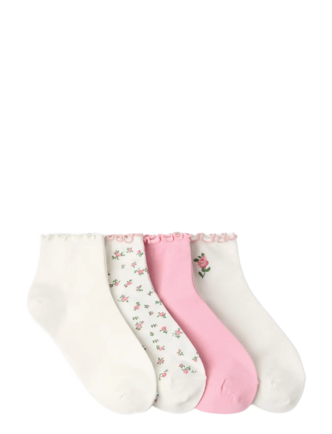 Lindex - Sock high ankle 4 pack lettuce - skarpetki - light pink - 1