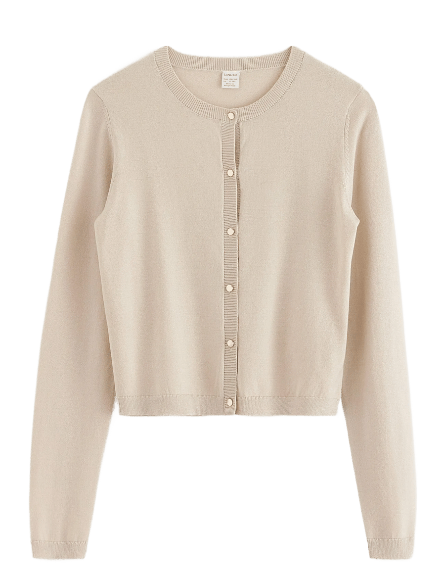 Lindex - Fine-knit cardigan - cardigans - light beige - 1