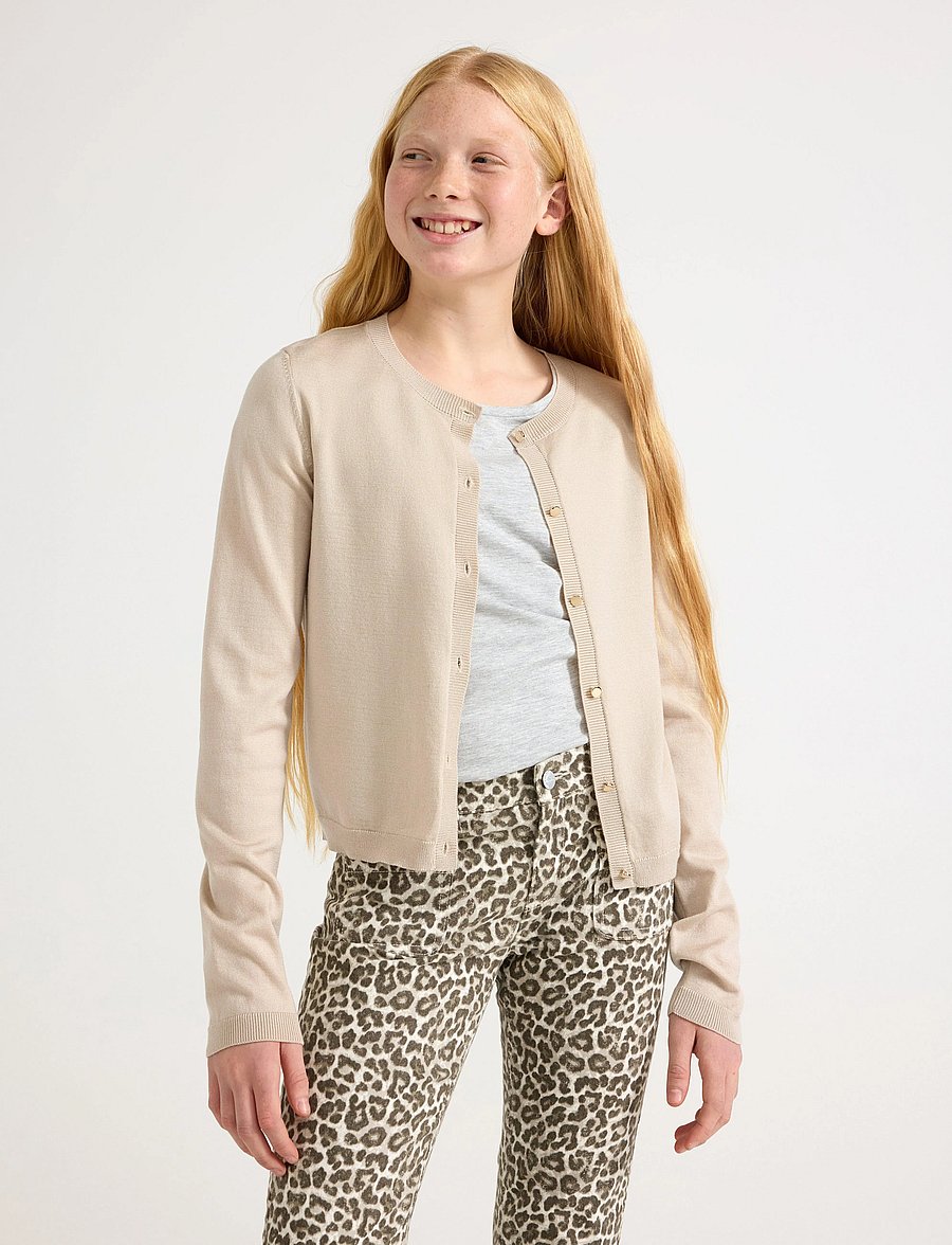Lindex - Fine-knit cardigan - cardigans - light beige - 0
