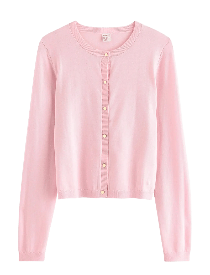 Lindex - Fine-knit cardigan - cardigans - light pink - 1