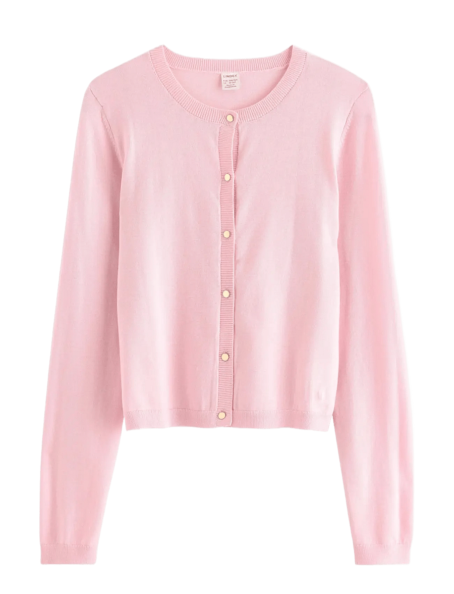 Lindex - Fine-knit cardigan - cardigans - light pink - 1