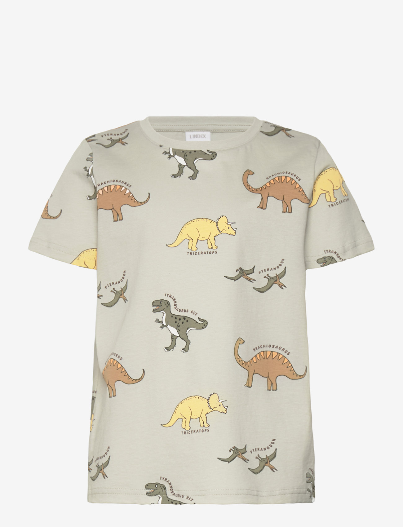 Lindex - Top SS Dinos AOP - efterårstøj - light dusty green - 1