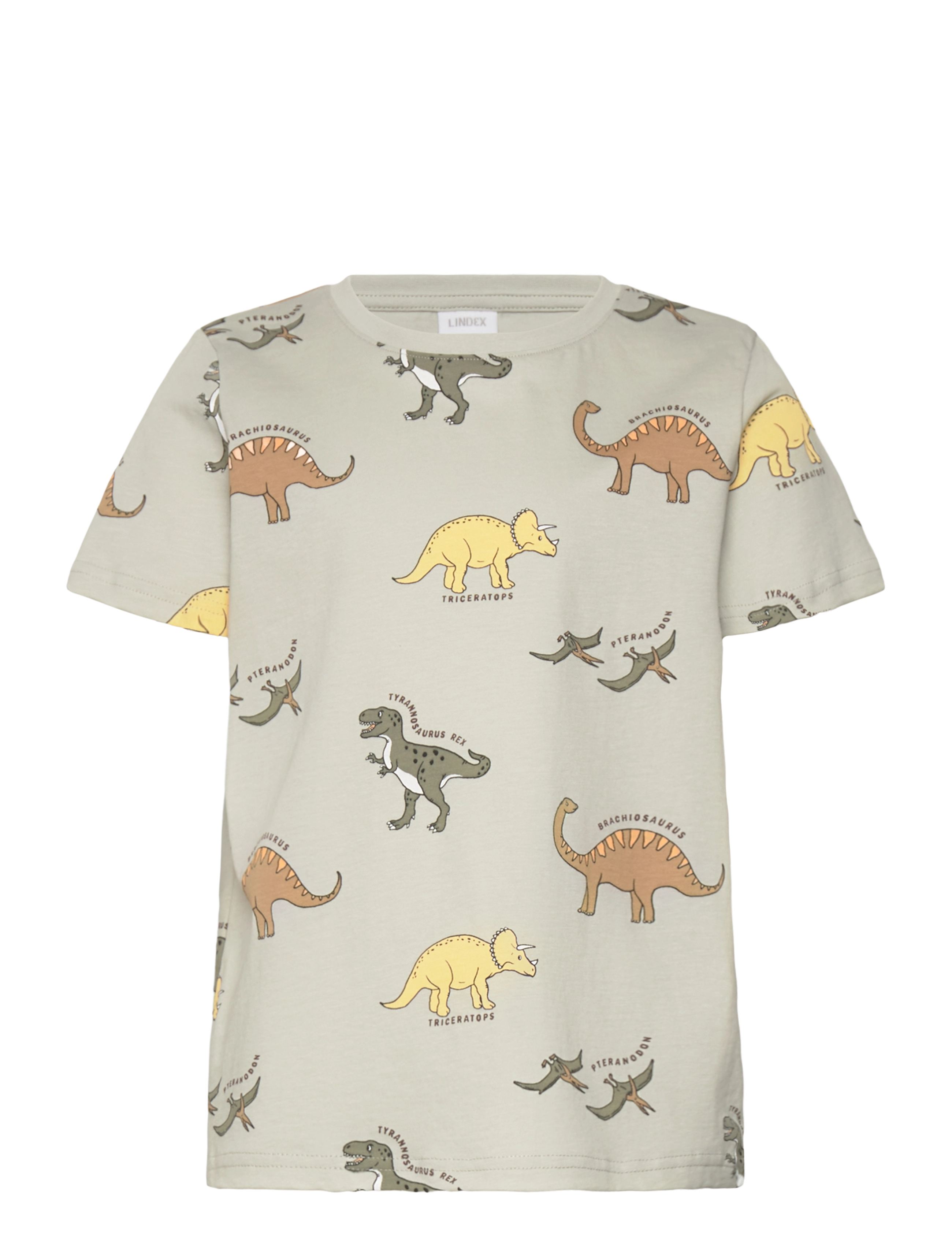 Lindex Top SS Dinos AOP - Overdele - LIGHT DUSTY GREEN / green