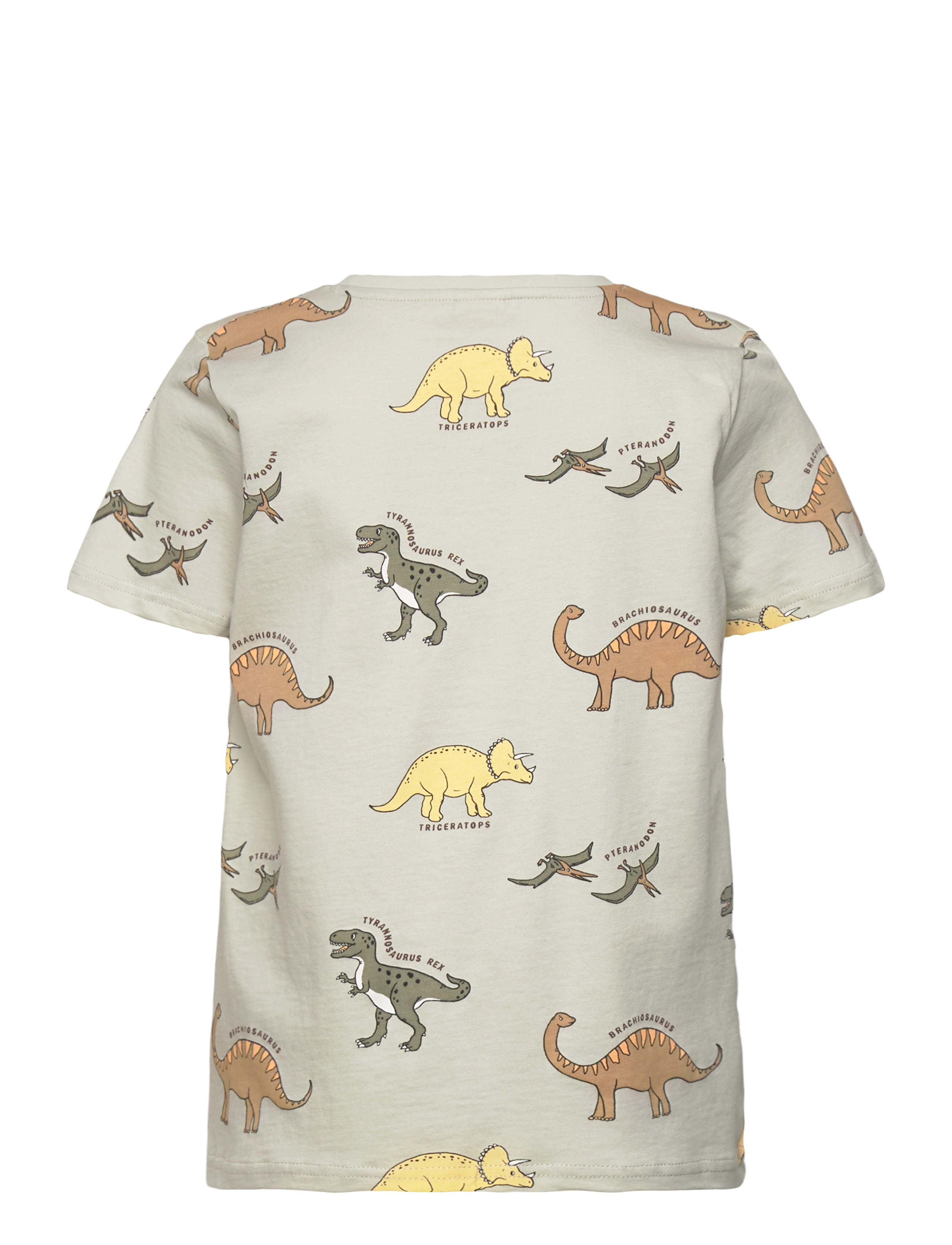Lindex - Top SS Dinos AOP - kurzärmelige - light dusty green - 2