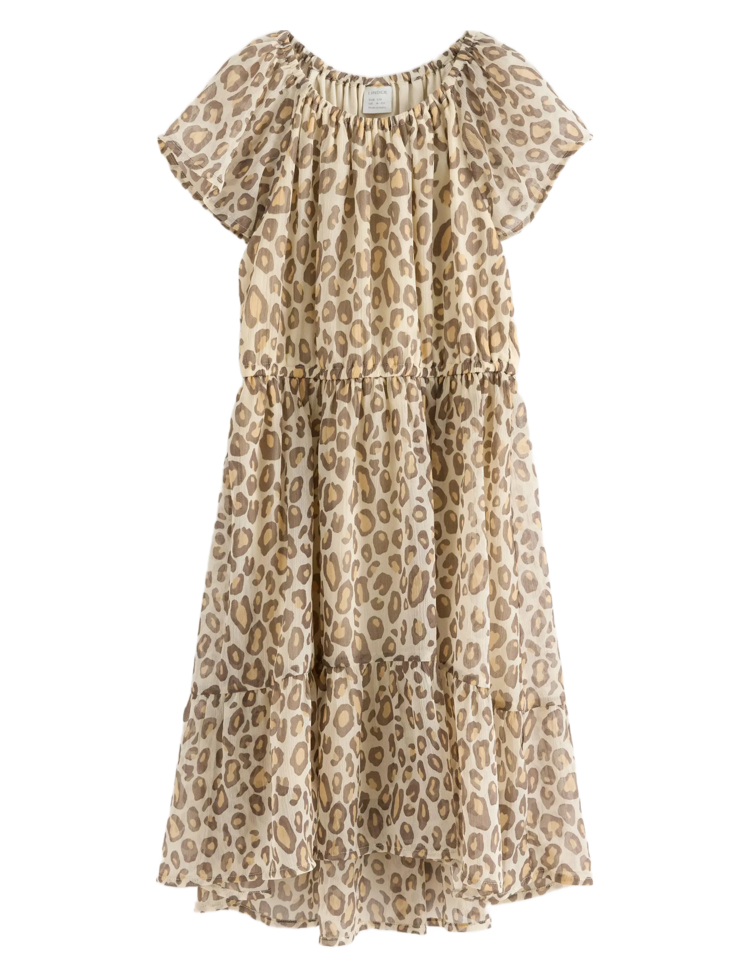 LINDEX Kleid Chiffon Hi Low Aop Beige - 104 - Kinder