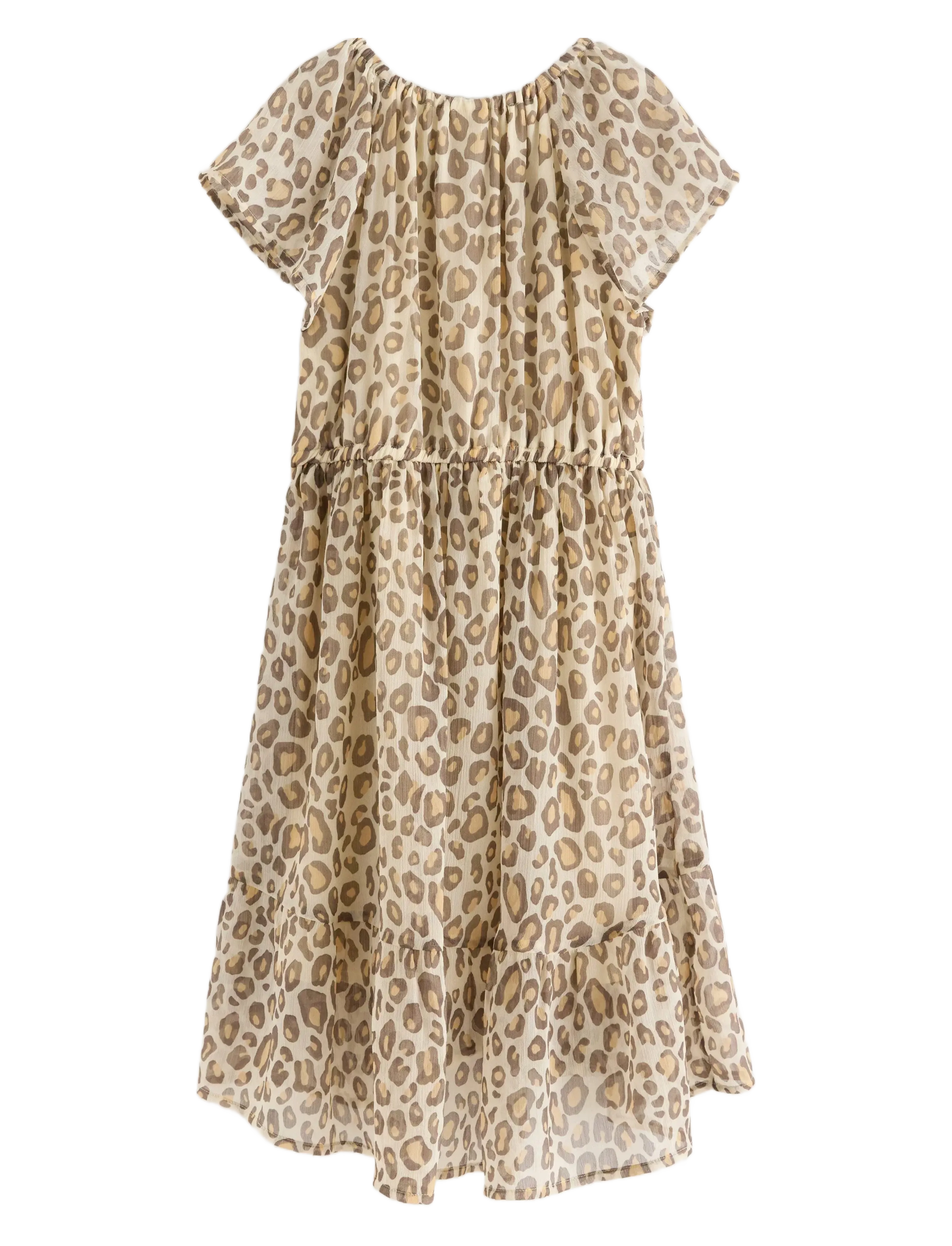 Lindex - Dress Chiffon hi low AOP - partydresses - light beige - 2
