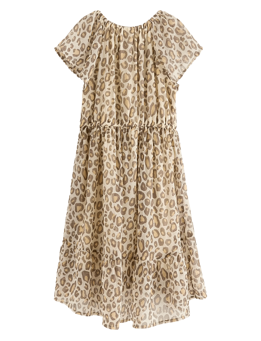 Lindex - Dress Chiffon hi low AOP - festklänningar - light beige - 2