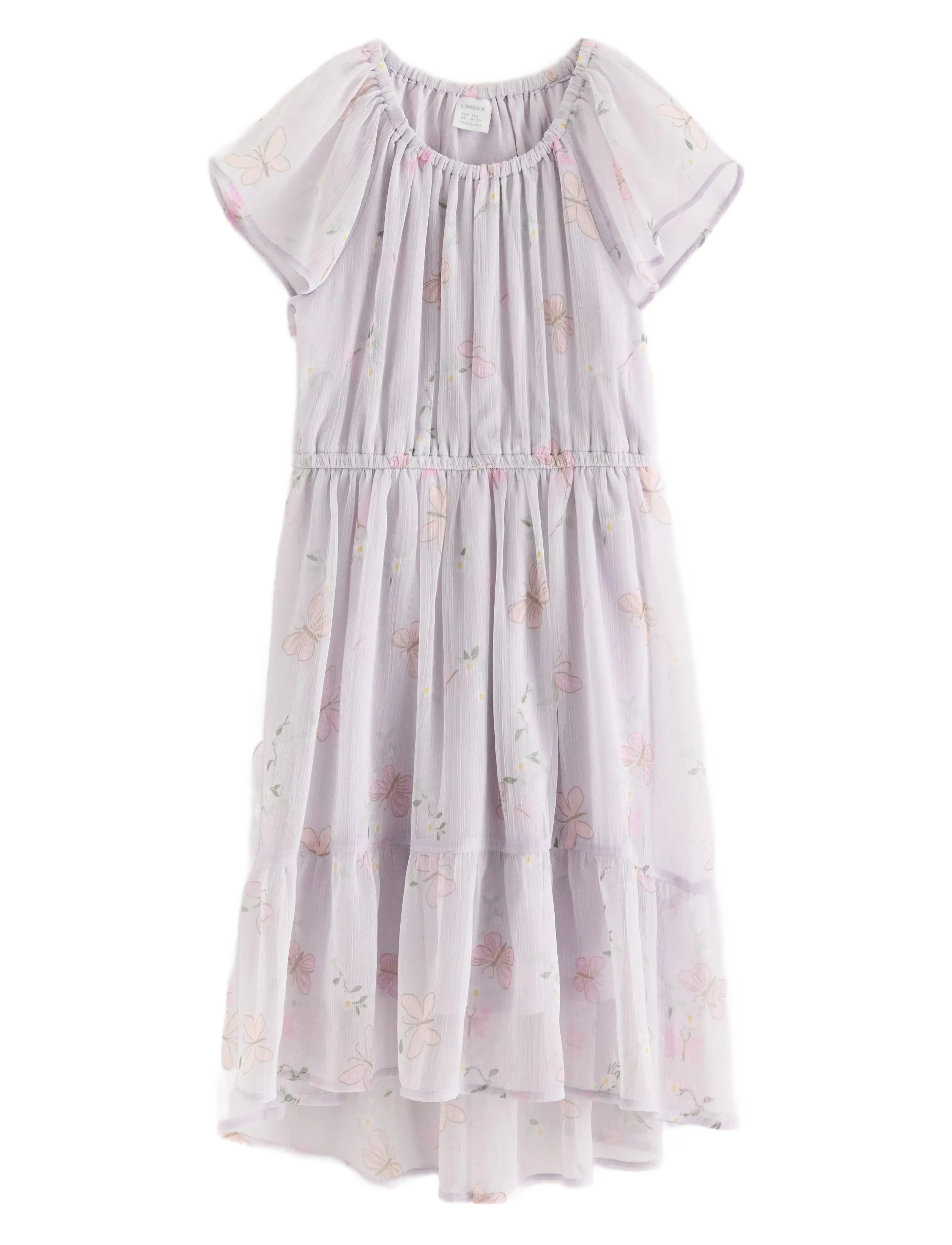 Lindex Dress Chiffon hi low AOP - App deal - LIGHT DUSTY LILAC / purple