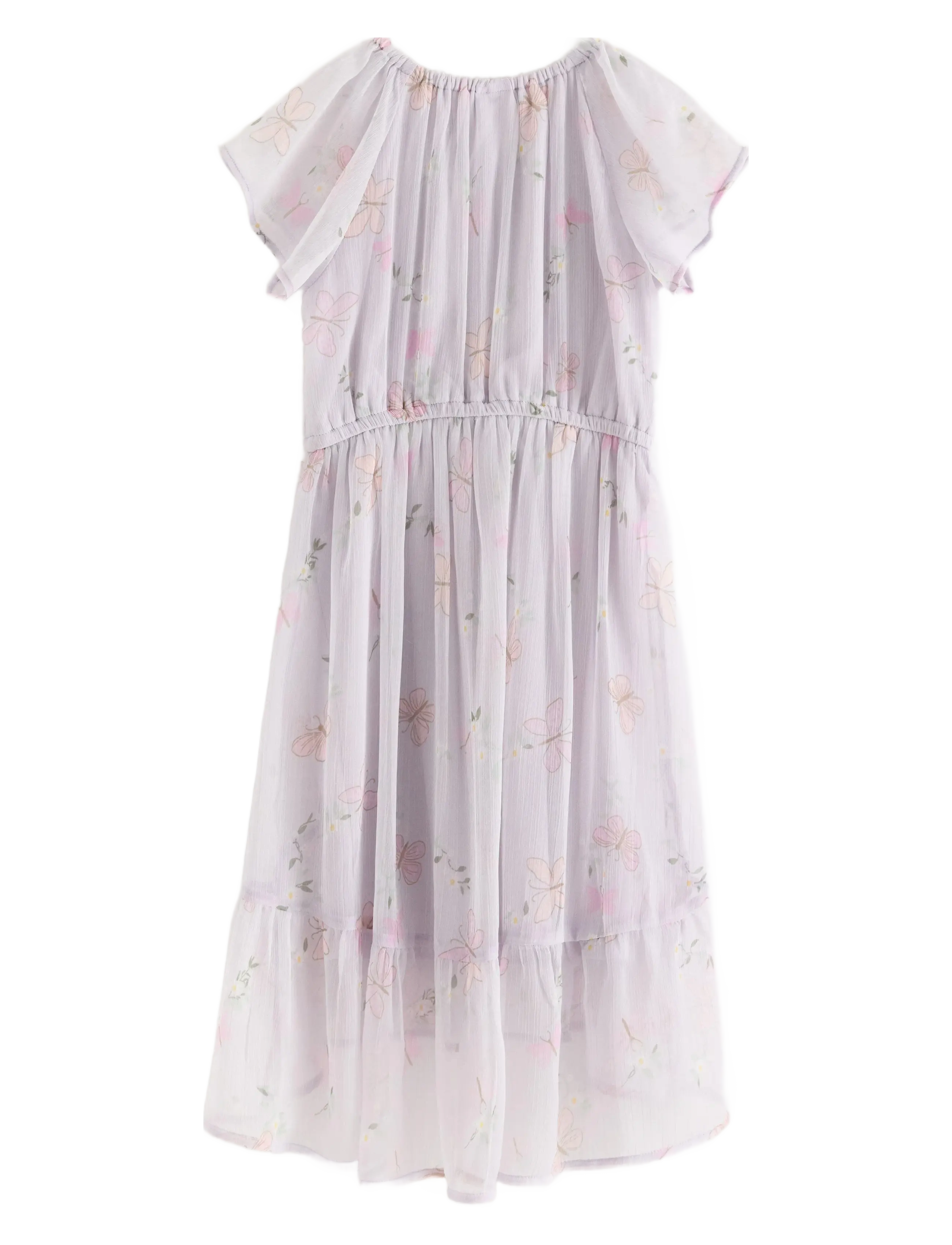 Lindex - Dress Chiffon hi low AOP - festklänningar - light dusty lilac - 2