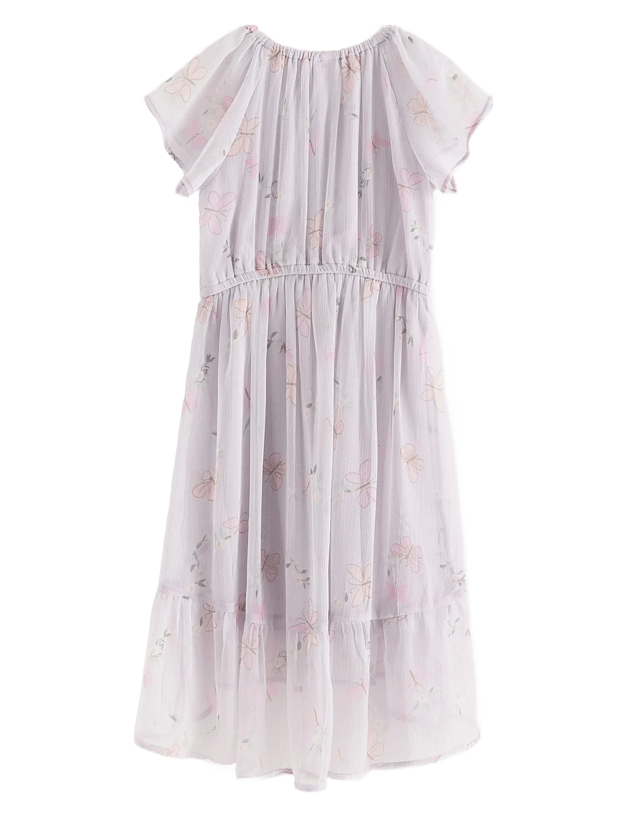 Lindex - Dress Chiffon hi low AOP - festklänningar - light dusty lilac - 2