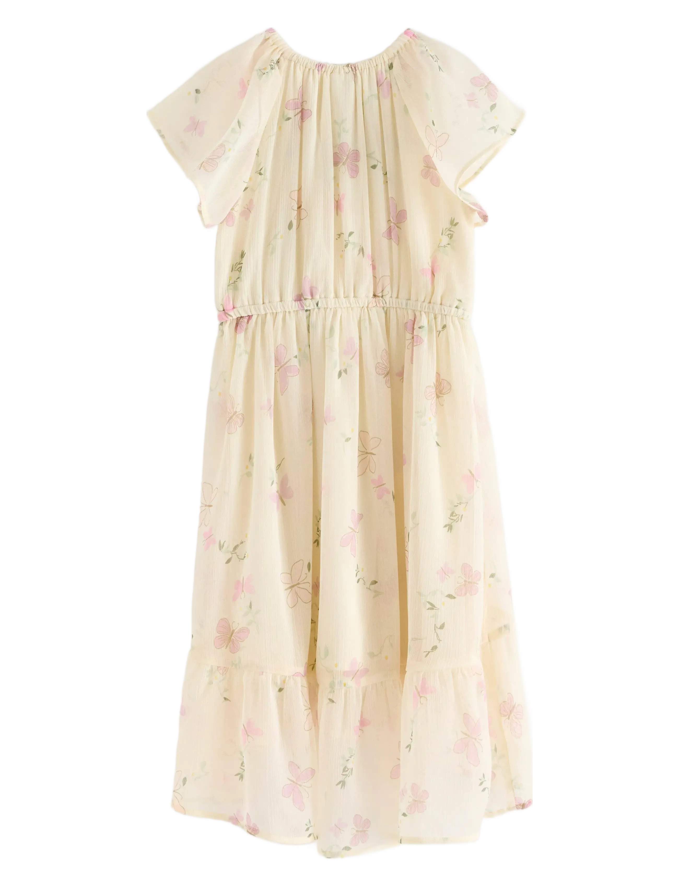 Lindex - Dress Chiffon hi low AOP - peokleidid - light dusty yellow - 2