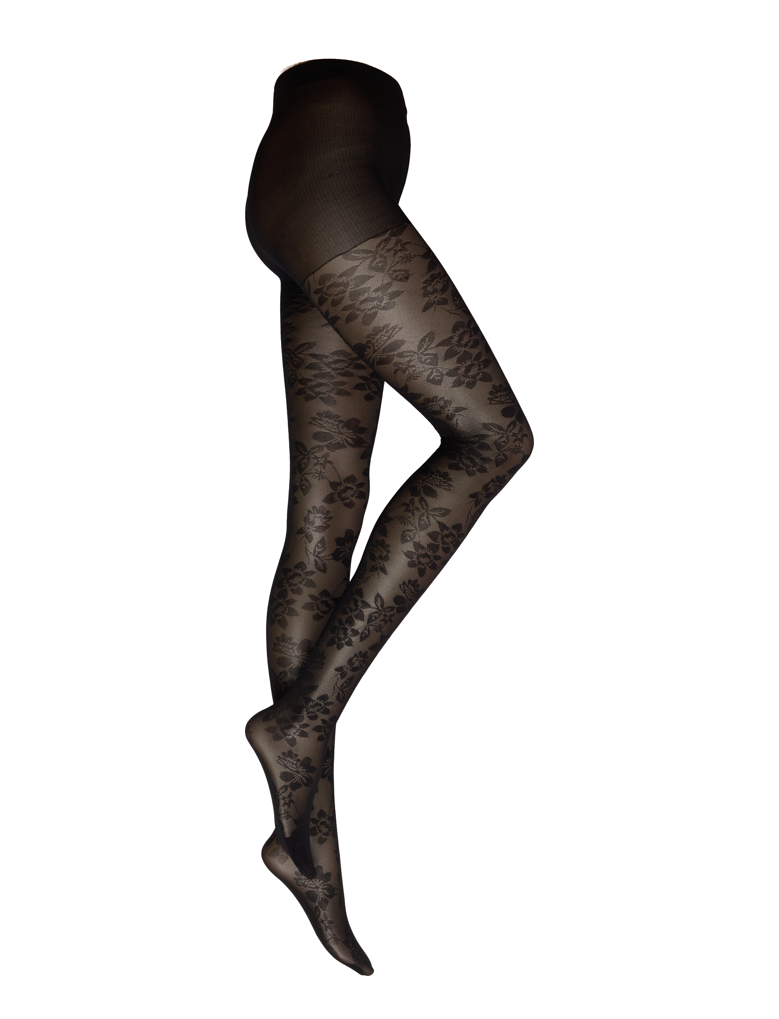 Lindex - Tights 30 den spring floral - black - 1