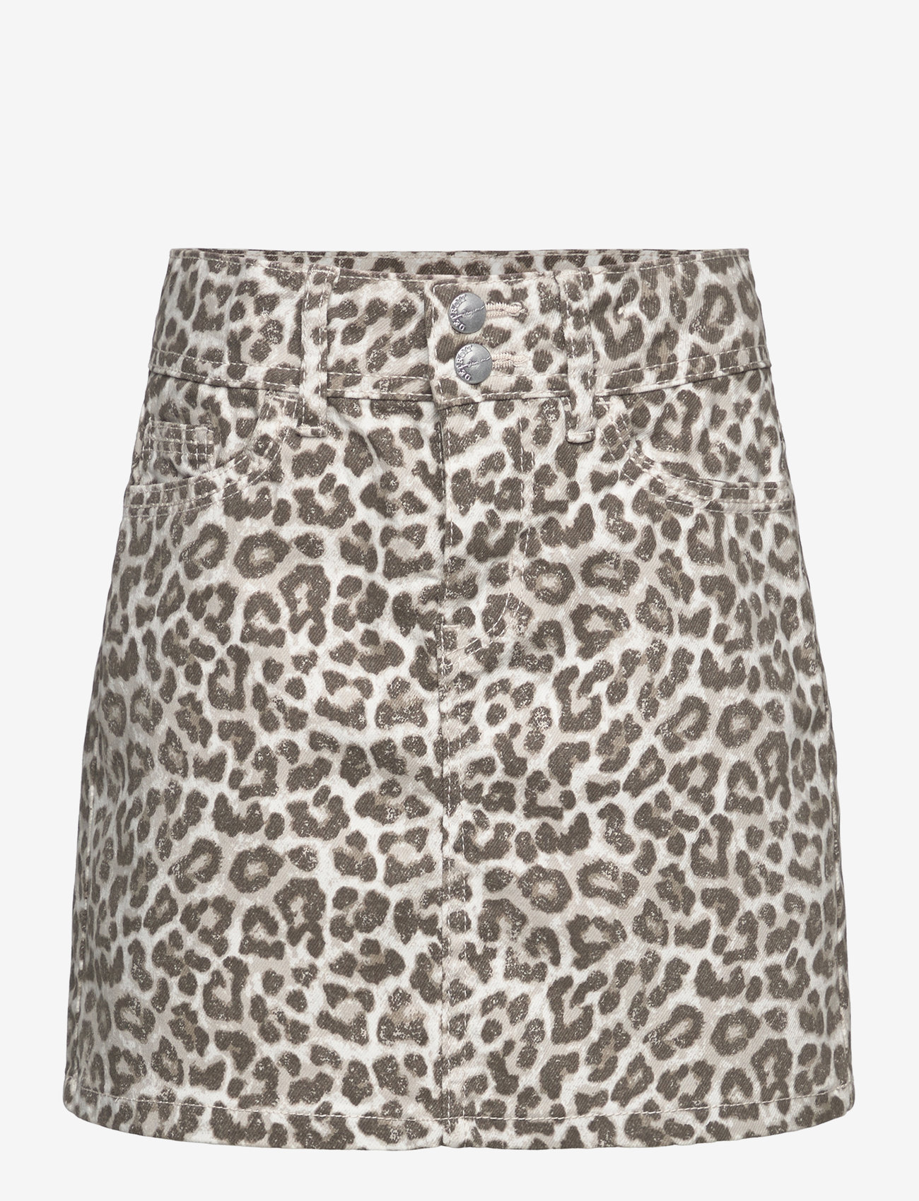 Lindex - Skirt twill Leo print - kurze röcke - light grey - 1