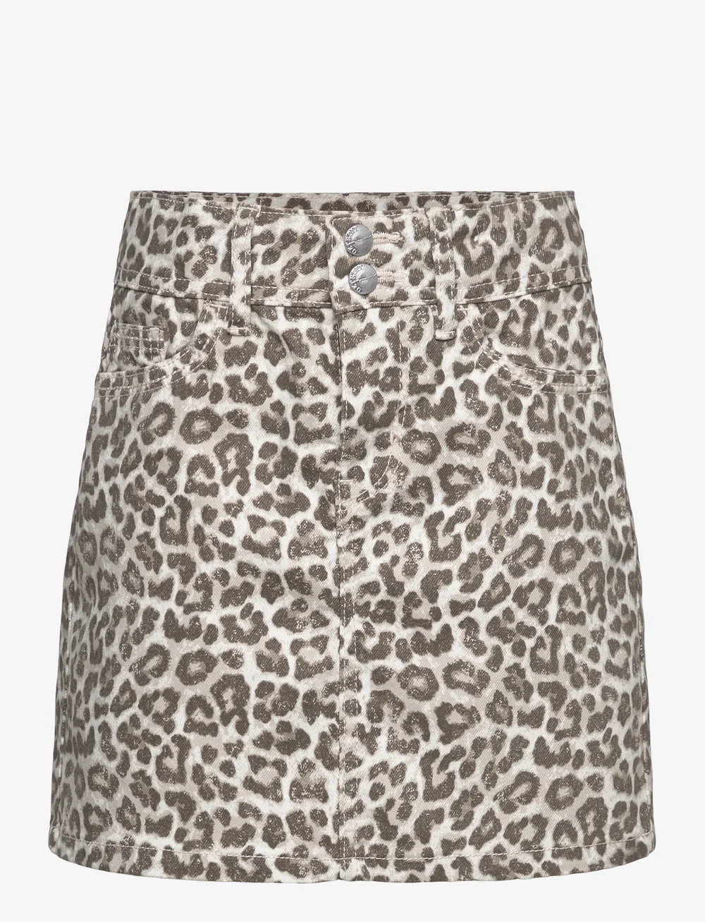 Lindex - Skirt twill Leo print - kurze röcke - light grey - 0