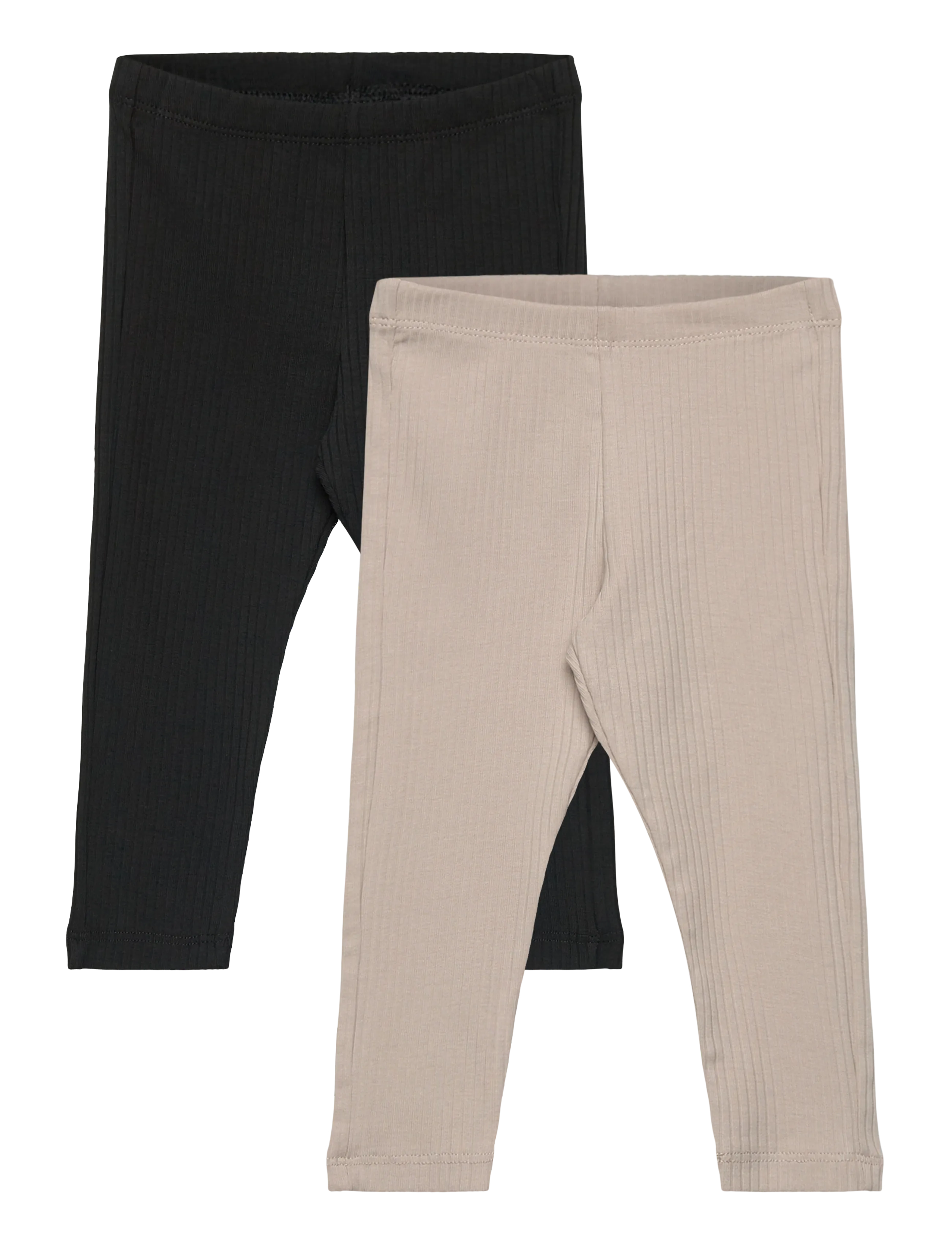 Lindex Leggings basic rib 2 pack - Underdele - OFF BLACK / black