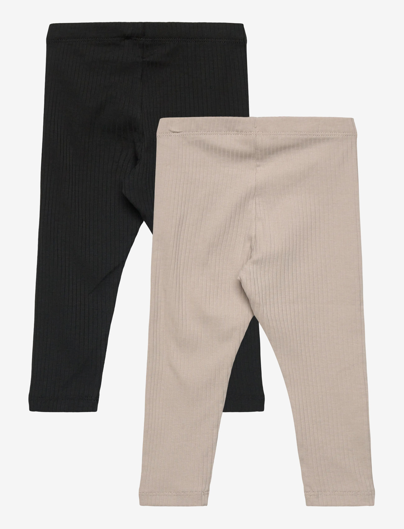 Lindex - Leggings basic rib 2 pack - retuusid - off black - 1