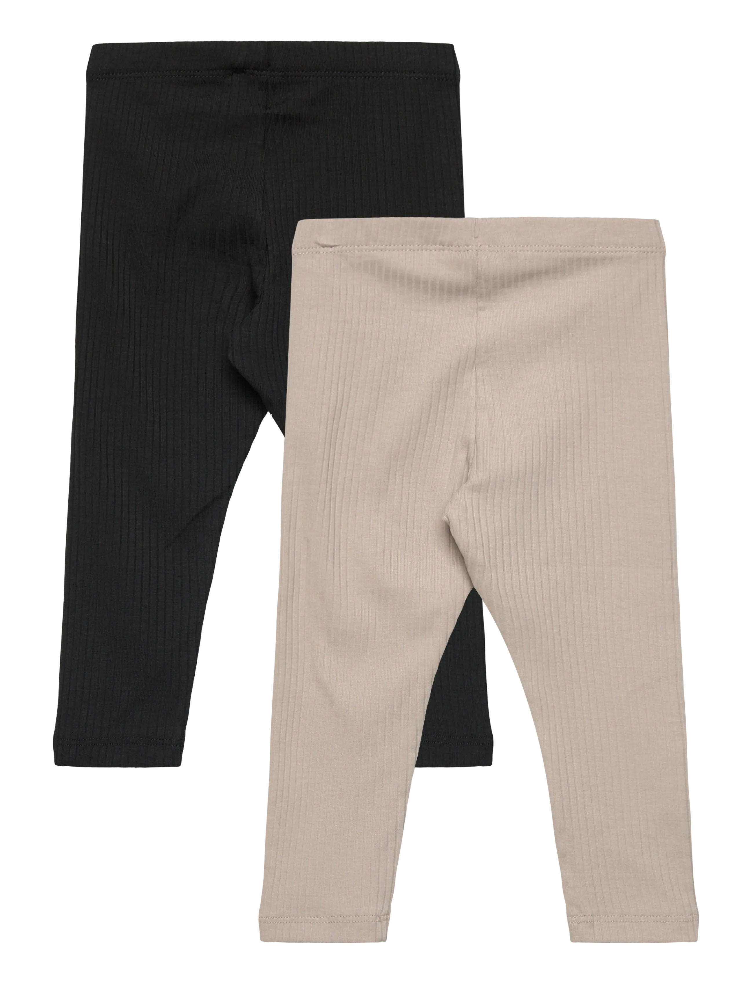 Lindex - Leggings basic rib 2 pack - leggings - off black - 3