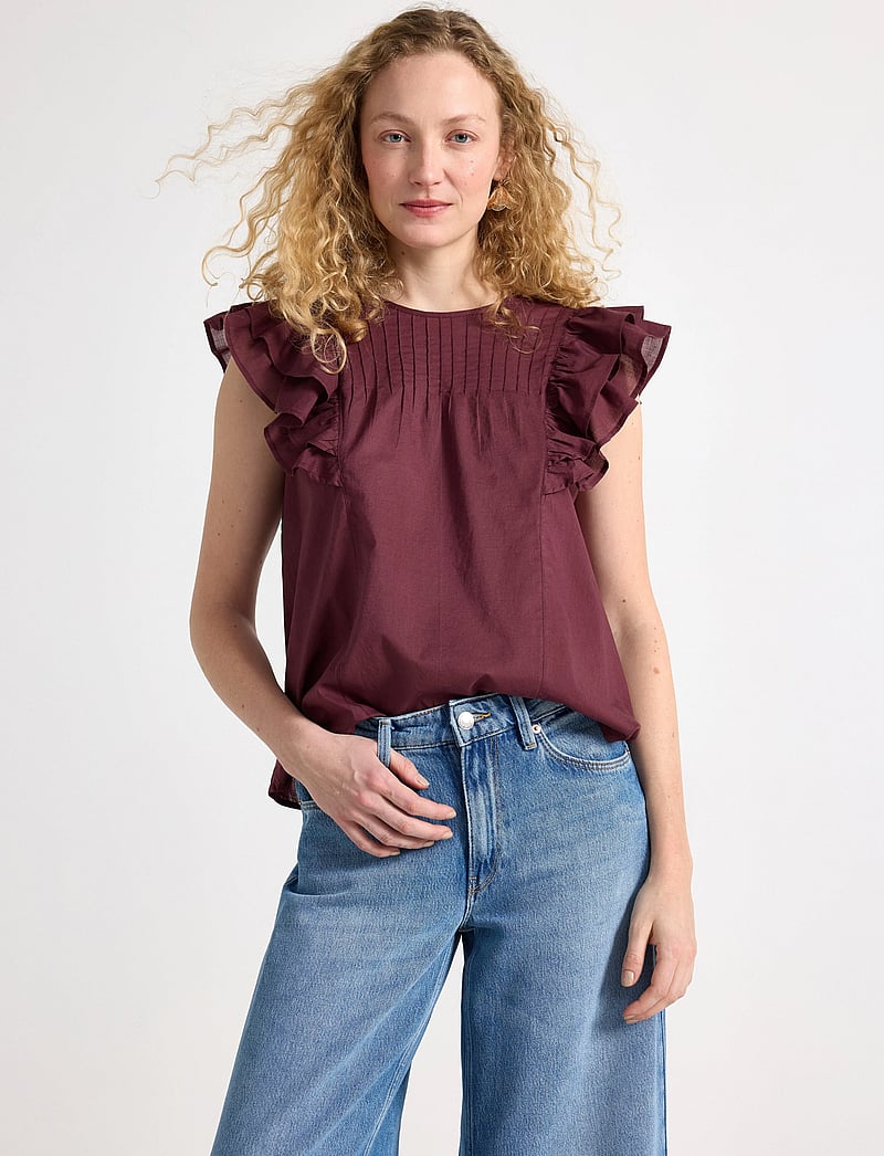 Lindex - Blouse Carrie - Ærmeløse bluser - dark red - 0
