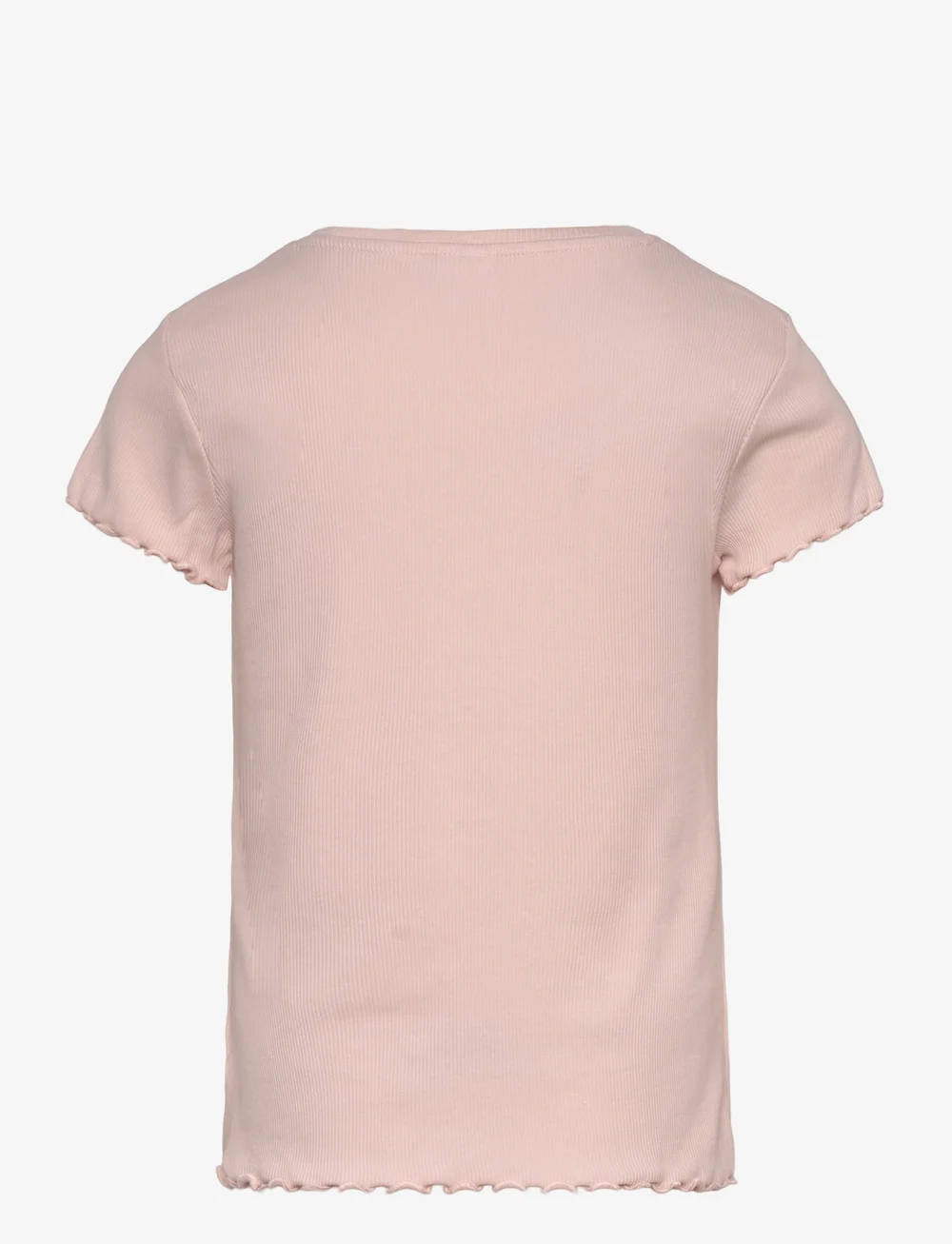 Lindex - Top ss rib with frill edges ba - kurzärmelige - light pink - 2