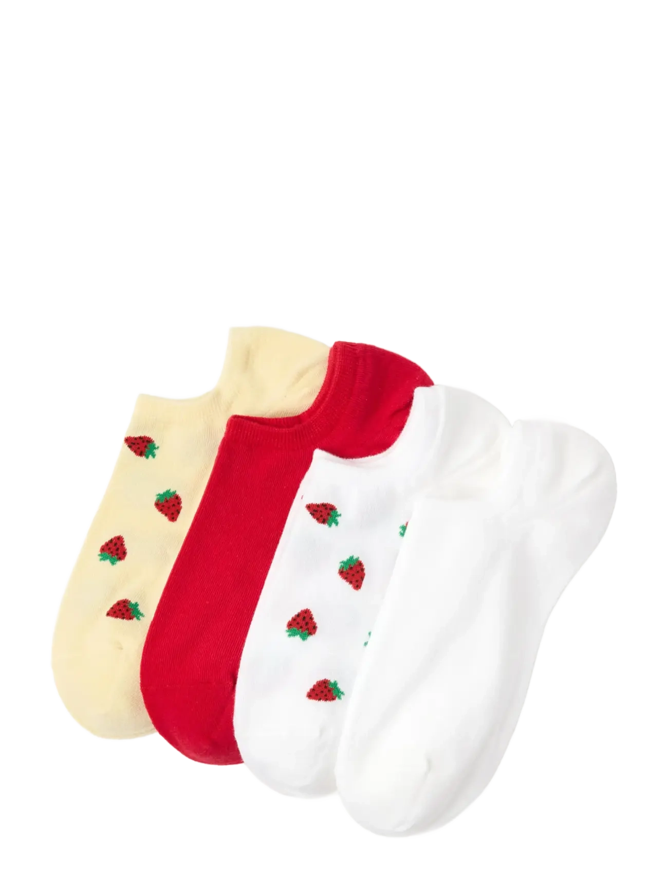 Lindex Sock low ankle 4 p mini fruits - Ankelstrumpor - WHITE / multi