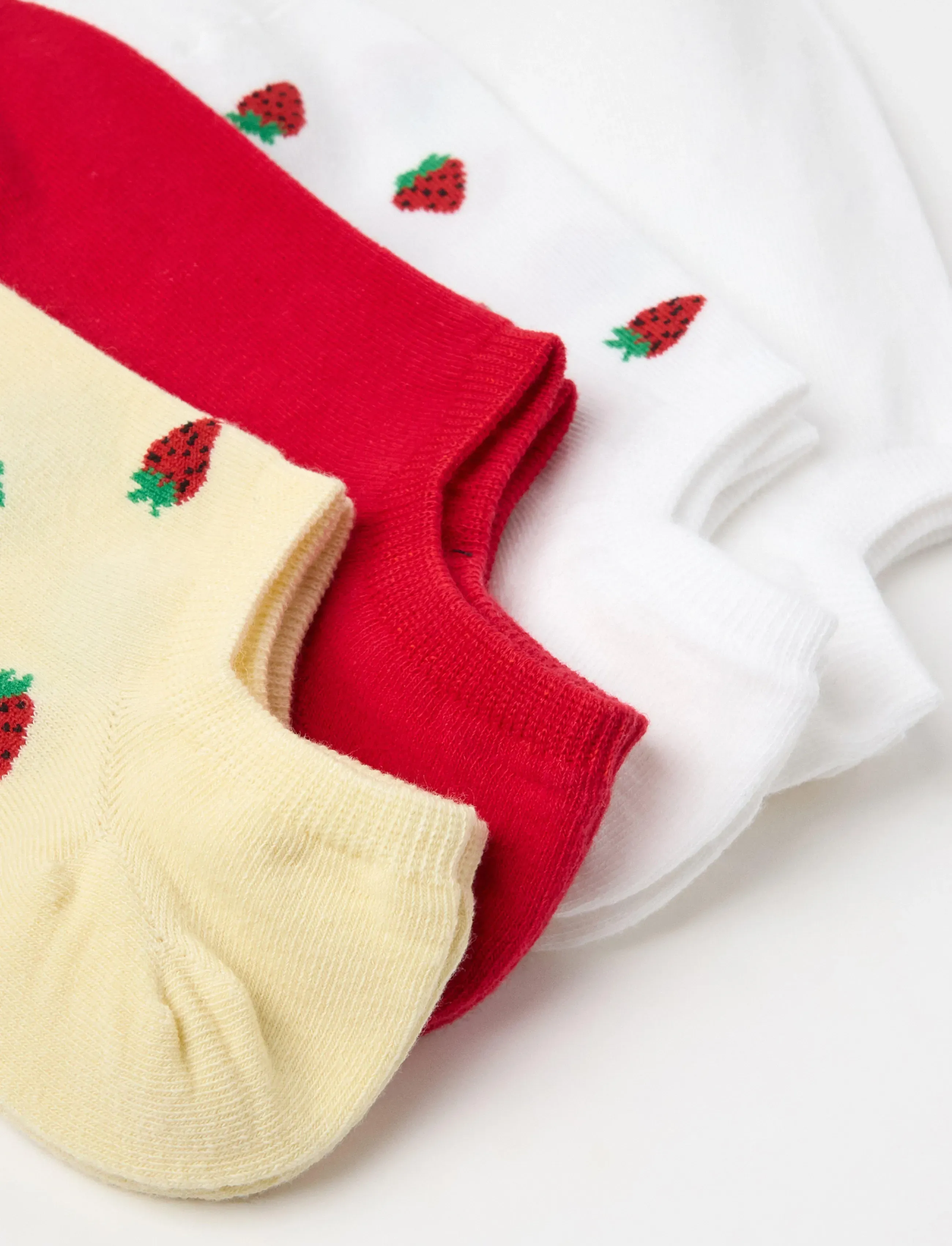 Lindex - Sock low ankle 4 p mini fruits - white - 2