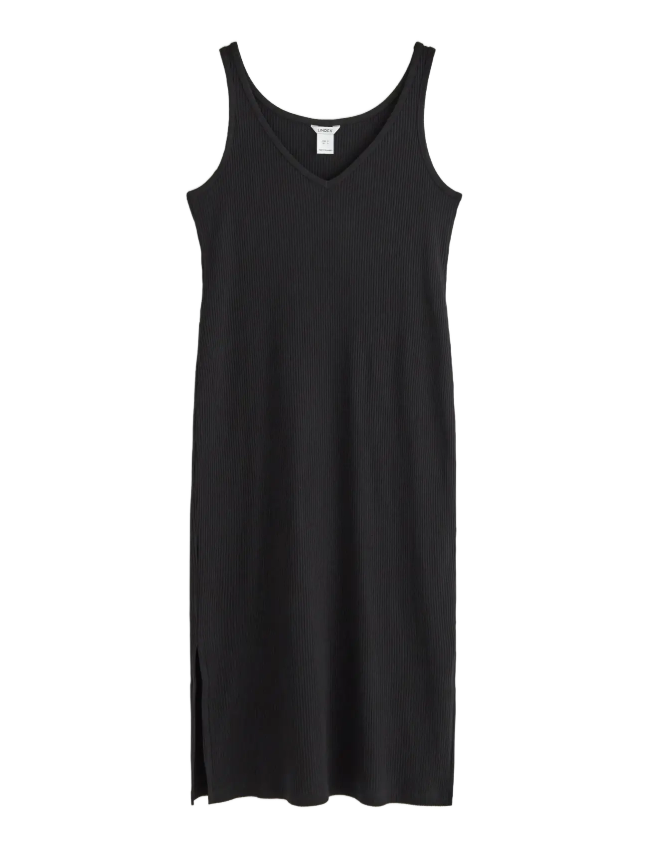 LINDEX Mom Ribbed Midi Kleid Schwarz - XL - Damen