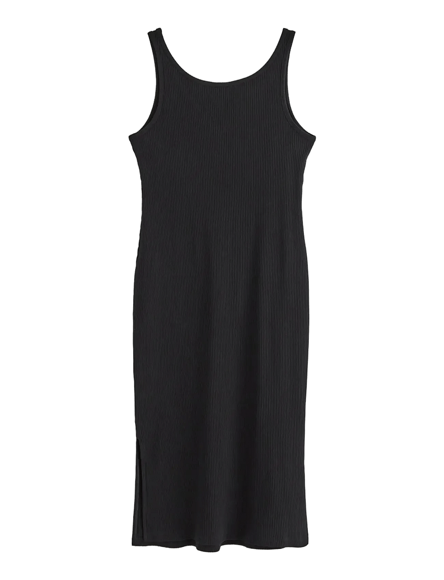 Lindex - MOM ribbed midi dress - sukienki na ramiączkach - black - 2