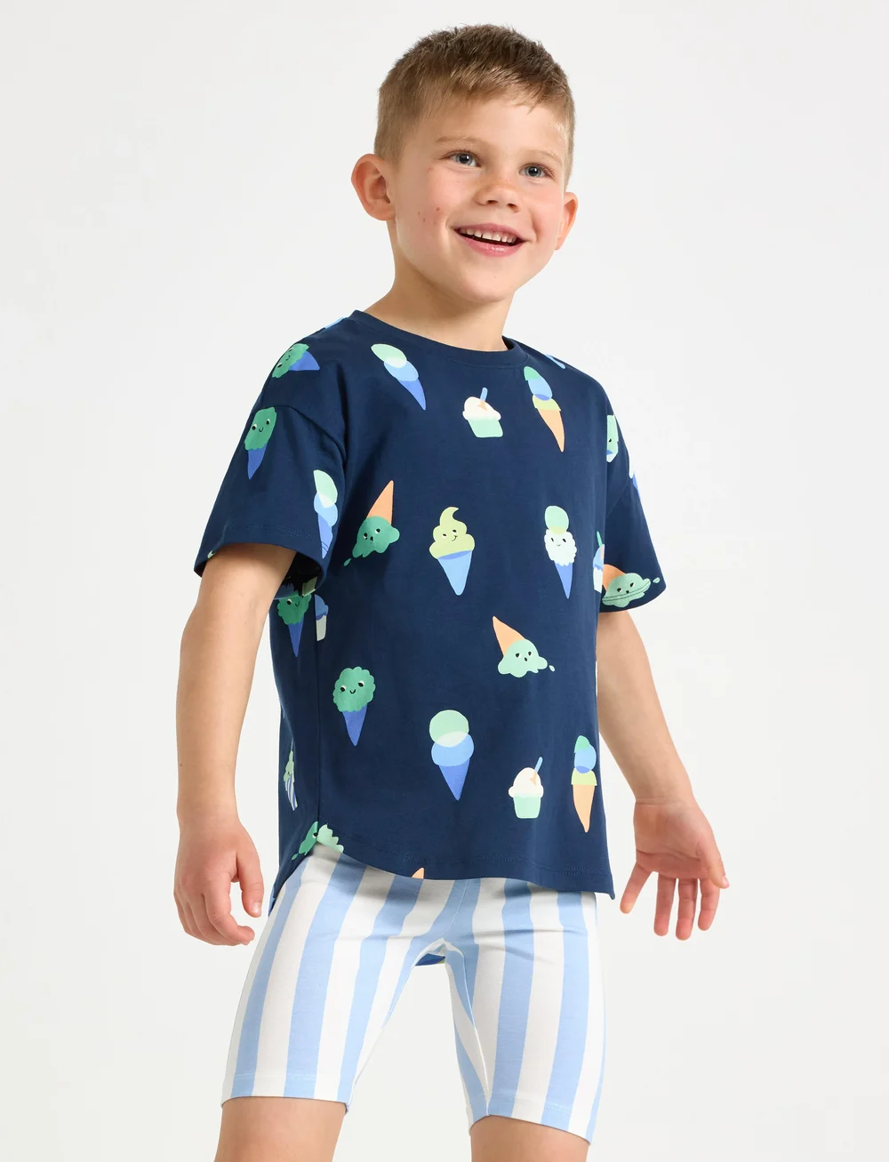 Lindex - Top SS Icecream - lühikeste varrukatega t-särgid - dark blue - 0