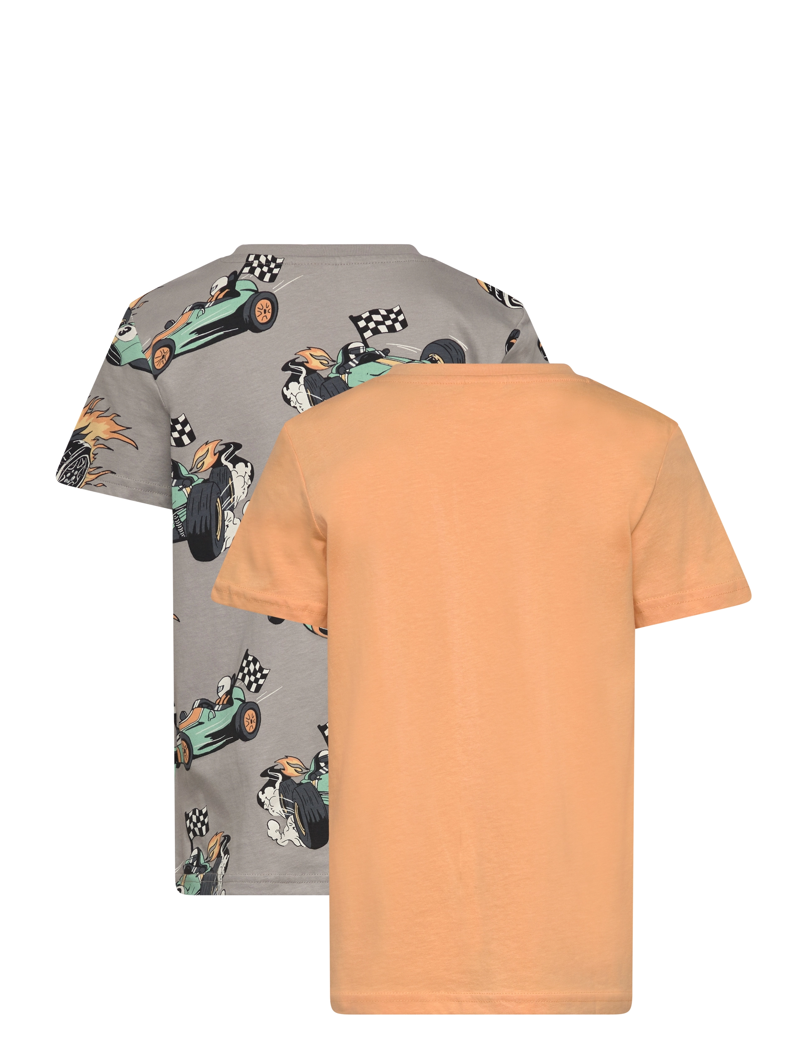 Lindex - Top SS 2 pack Racer car - light dusty orange - 1