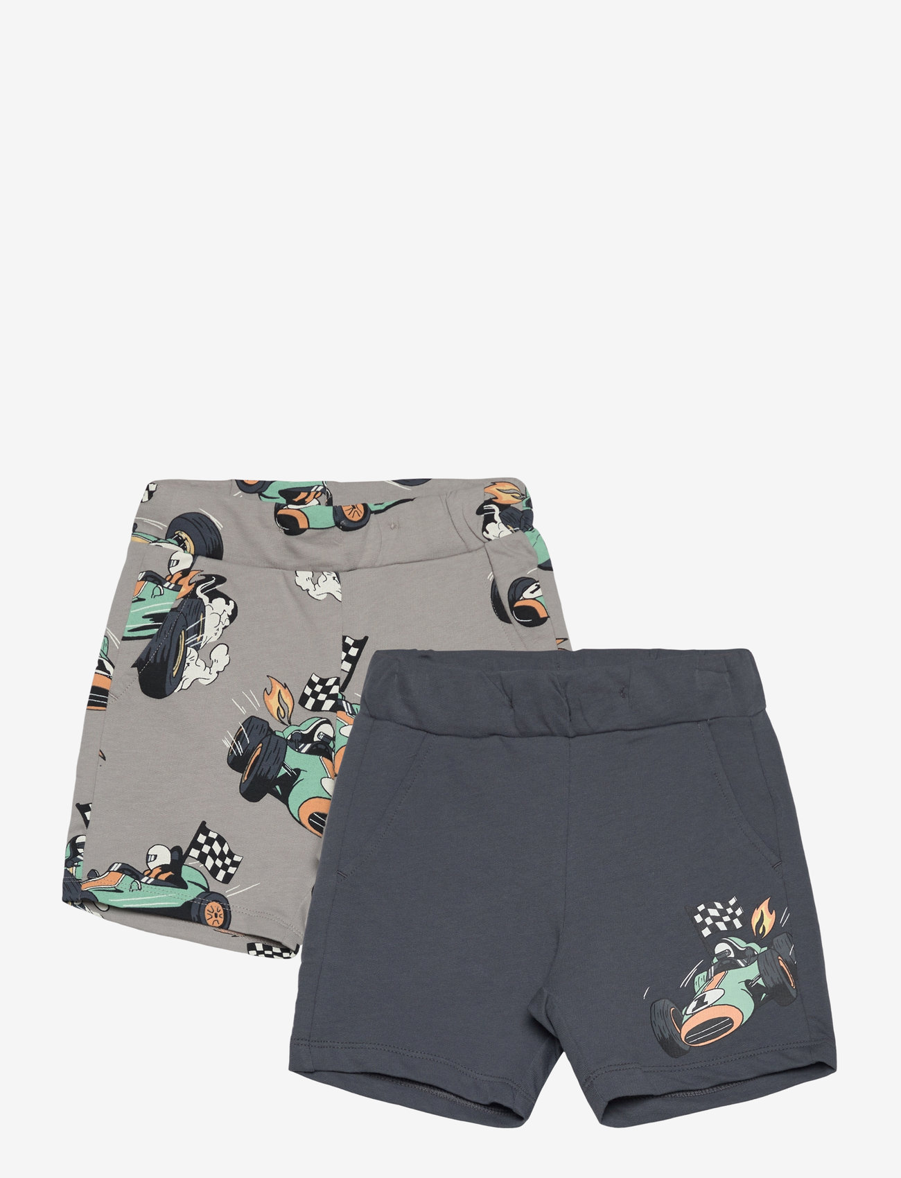 Lindex - Shorts 2 pack racer cars - dresowe szorty - dark grey - 0
