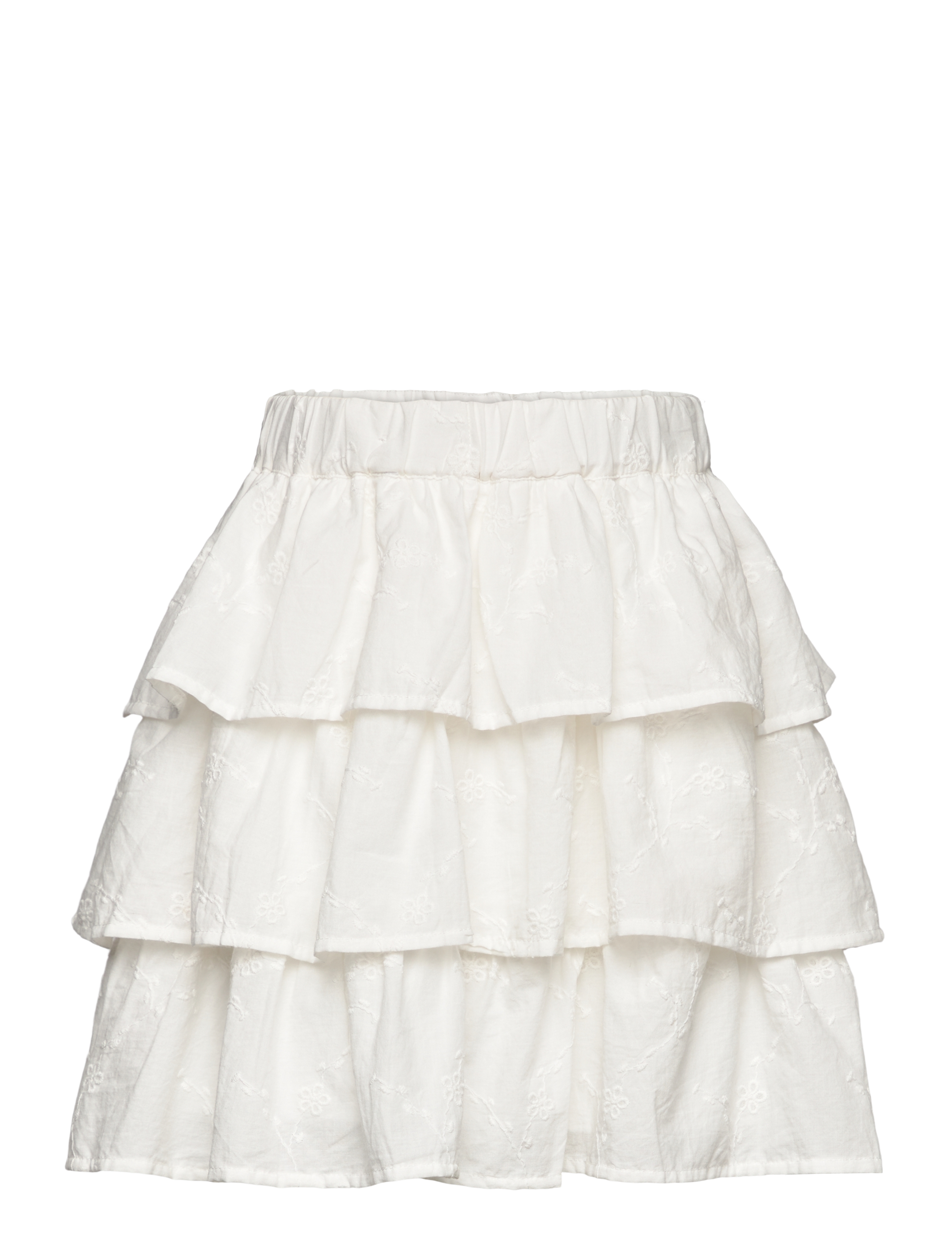 Lindex Skirt flounces AO embroded - Midi nederdele - LIGHT DUSTY WHITE / white