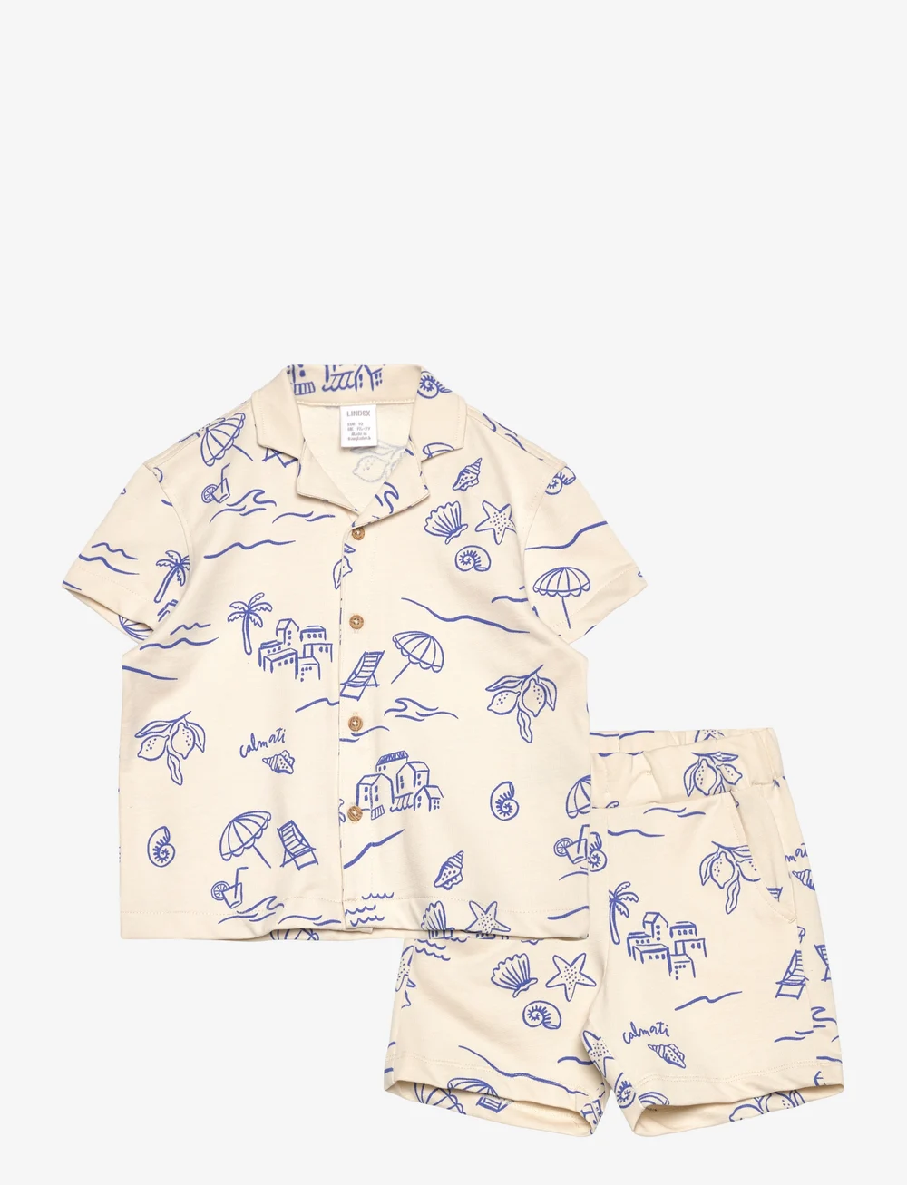 Lindex - Set Shirt Shorts Vacay - setit, joissa lyhythihainen t-paita - light beige - 1