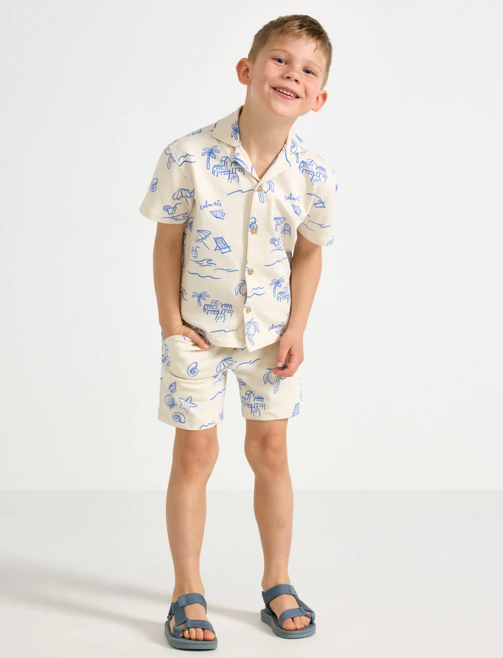 Lindex - Set Shirt Shorts Vacay - setit, joissa lyhythihainen t-paita - light beige - 0