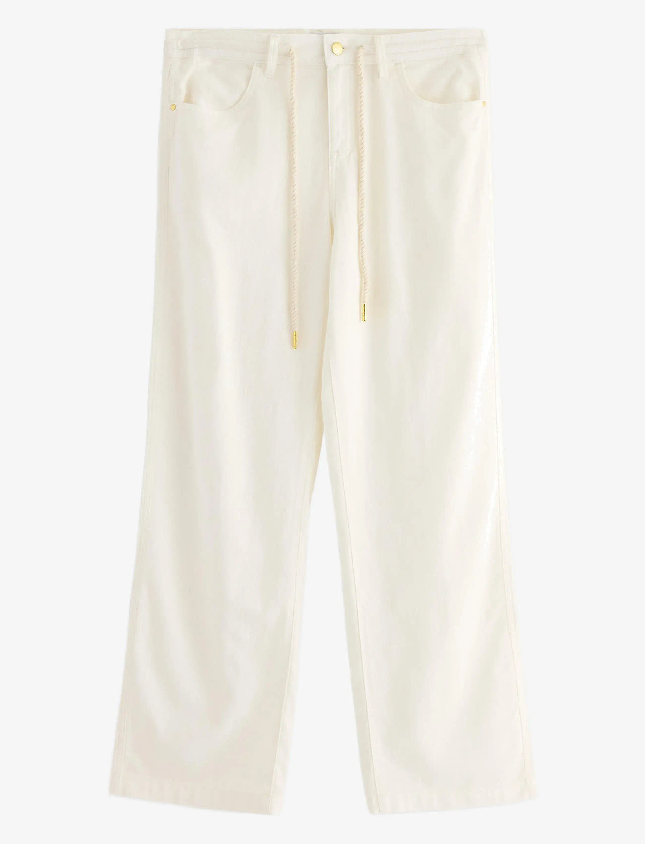 Lindex - Trousers Elle - laveste priser - off white - 0