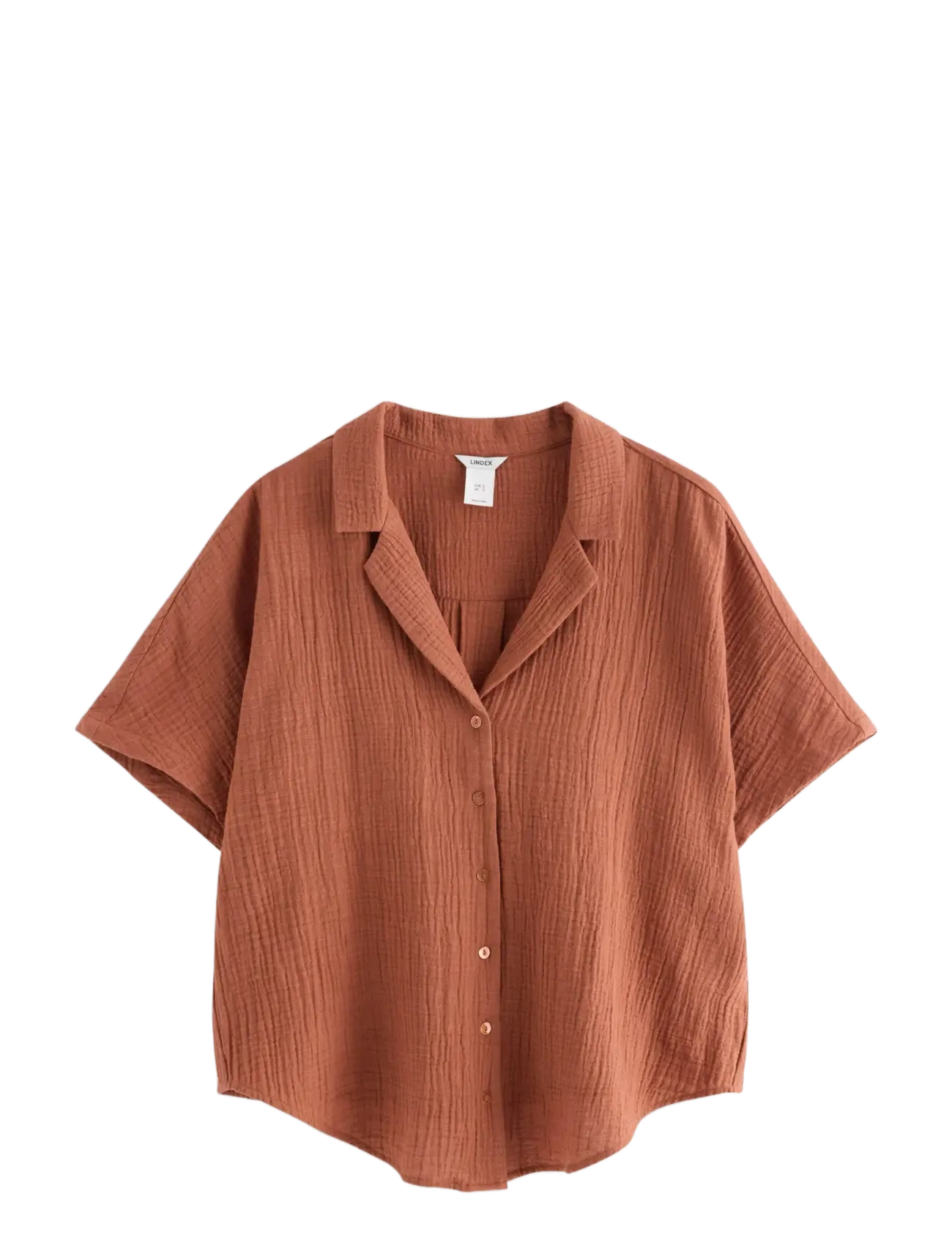 Lindex MOM crinkled shirt - Swedish brands - DARK DUSTY ORANGE / orange