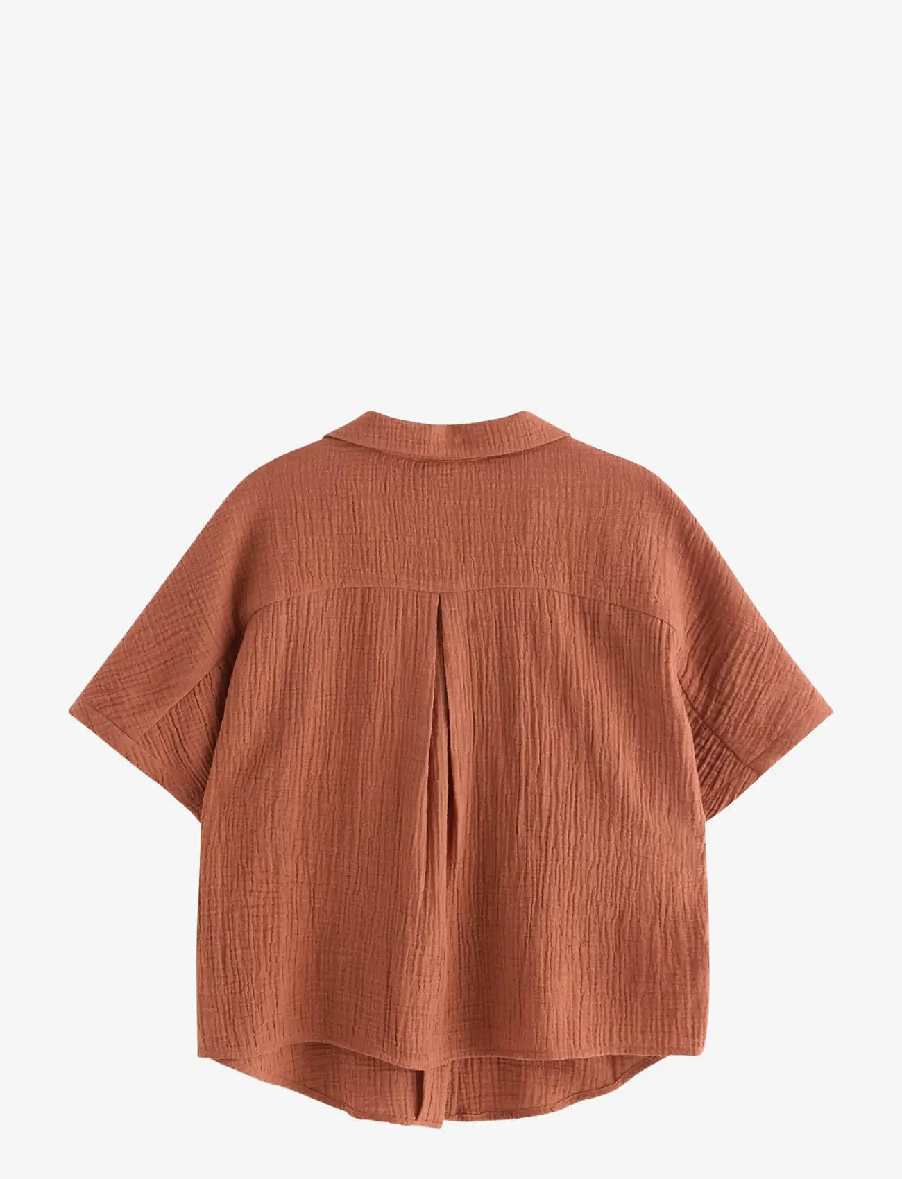 Lindex - MOM crinkled shirt - kortærmede skjorter - dark dusty orange - 2