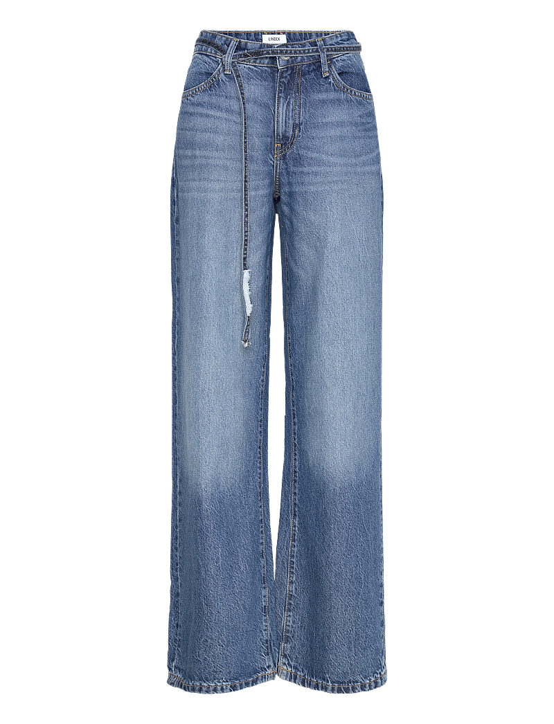 Lindex - WIDE Peggy jeans with mid waist - straight jeans - denim blue - 1