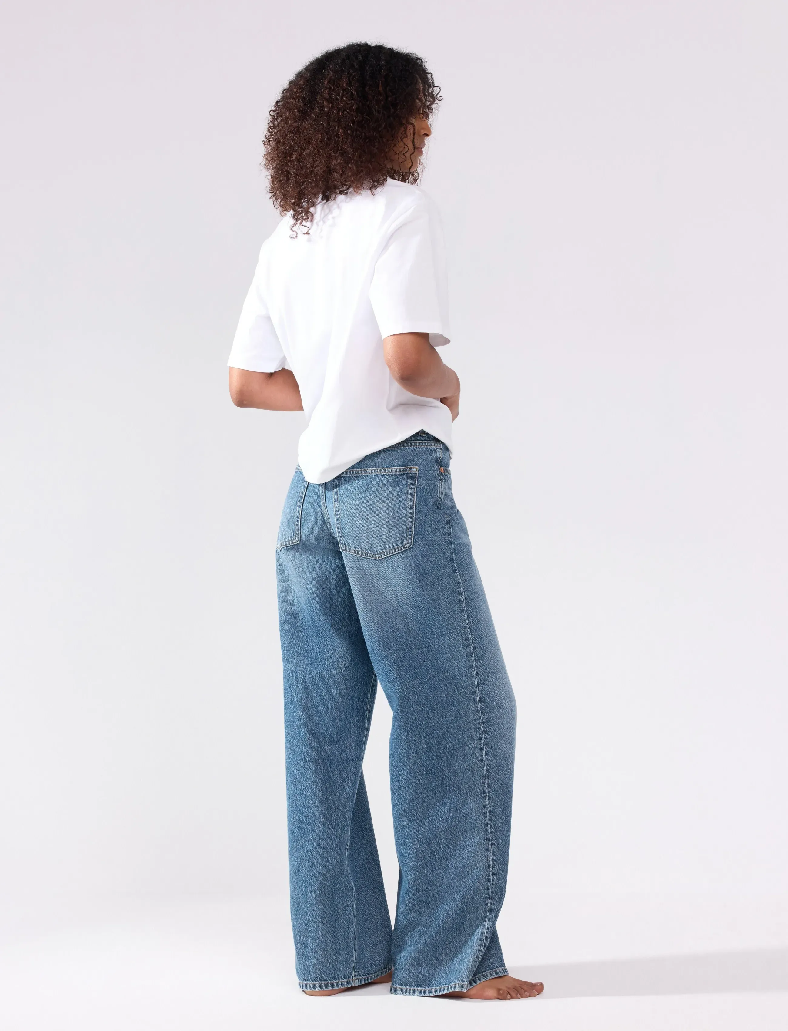 Lindex - WIDE Peggy jeans with mid waist - denim blue - 3