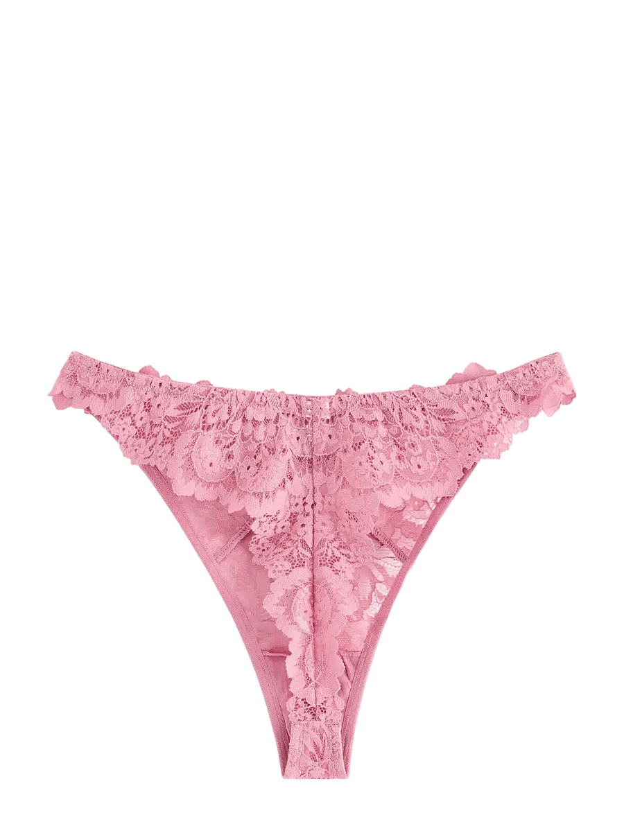 Lindex - Thong in lace with regular waist - stringtrusser - dark dusty pink - 2