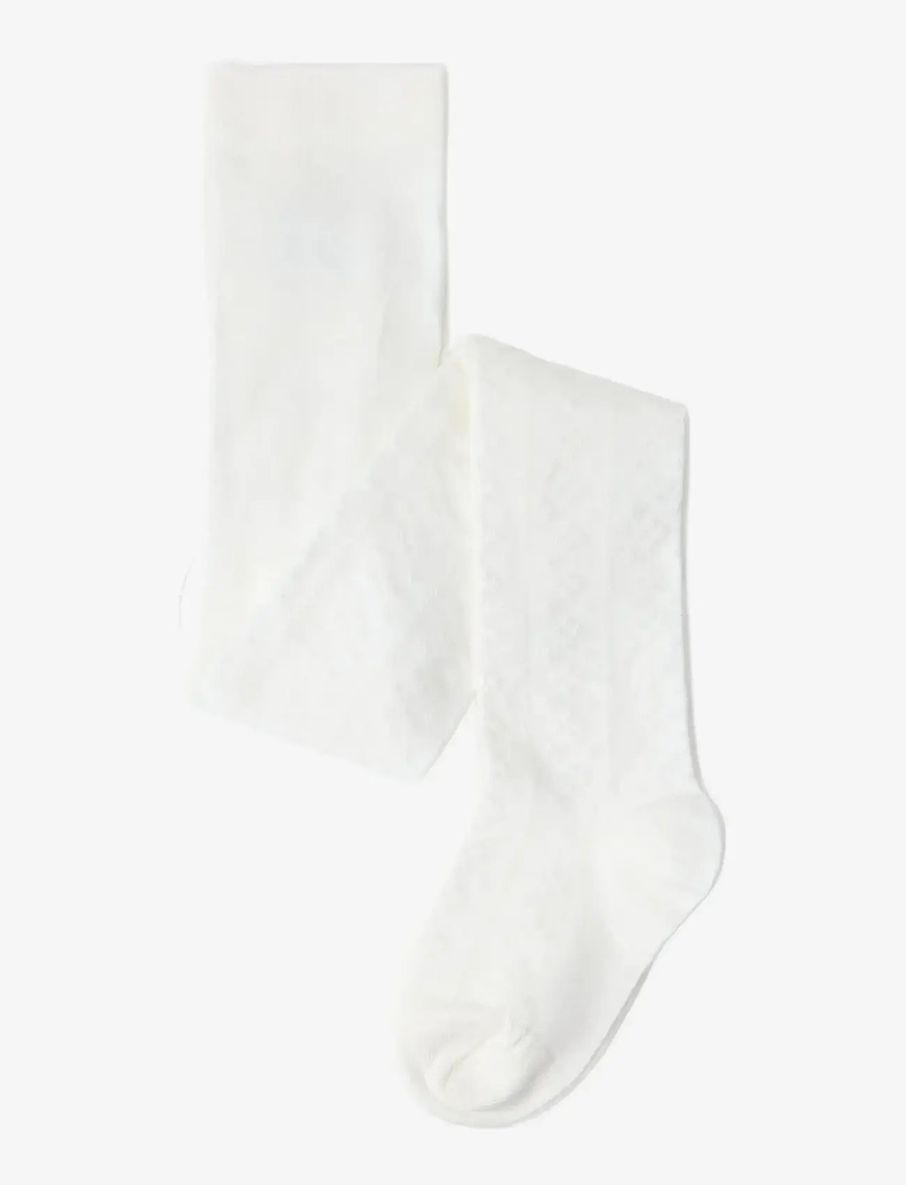 Lindex - Tights pointelle knit - light dusty white - 0