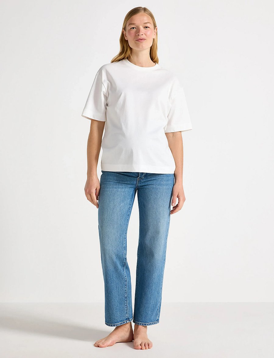 Lindex - MOM WIDE Hanna cropped maternity jeans - underdele - light denim - 0