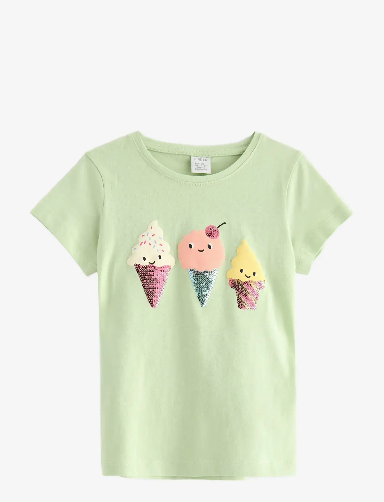 Lindex - Top ss placement print icecrea - light green - 0