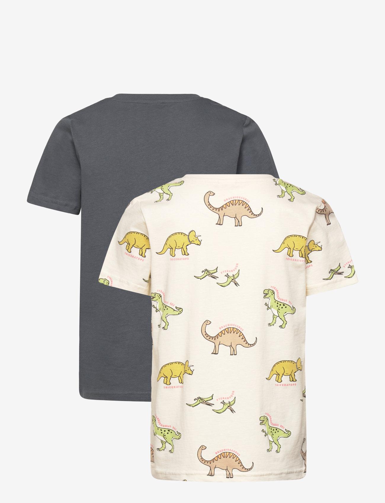 Lindex - Top SS 2 pack dino - sets mit kurzärmeligem t-shirt - white - 2