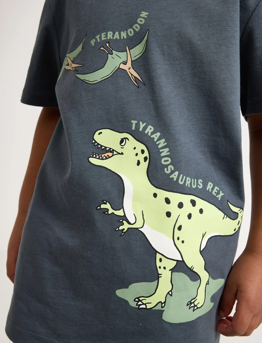 Lindex - Top SS 2 pack dino - sets mit kurzärmeligem t-shirt - white - 4
