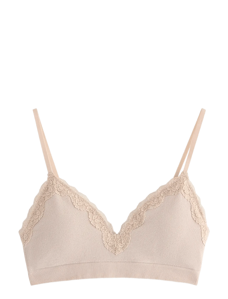 Lindex - Wirefree seamless soft bra - bralette - light beige - 1