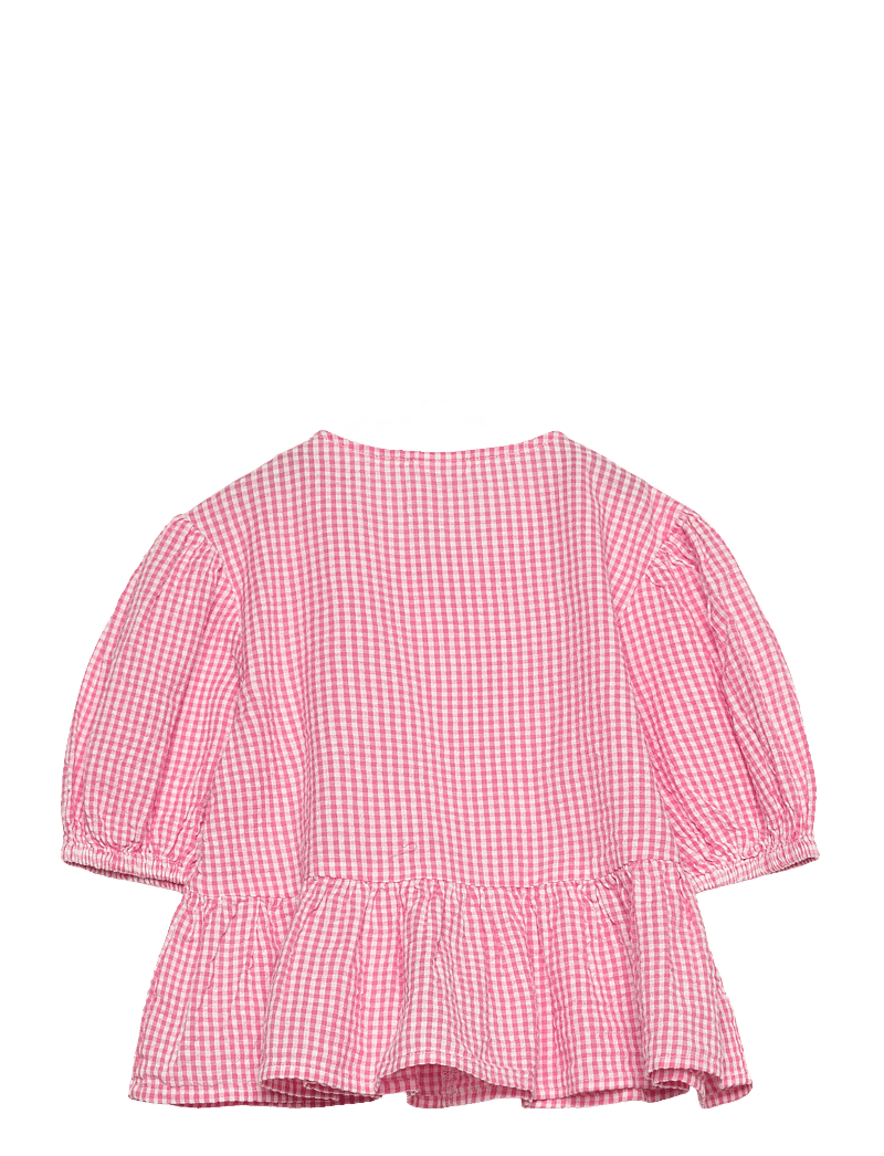 Lindex - Blouse tie detail and yd check - blusen & tuniken - pink - 1