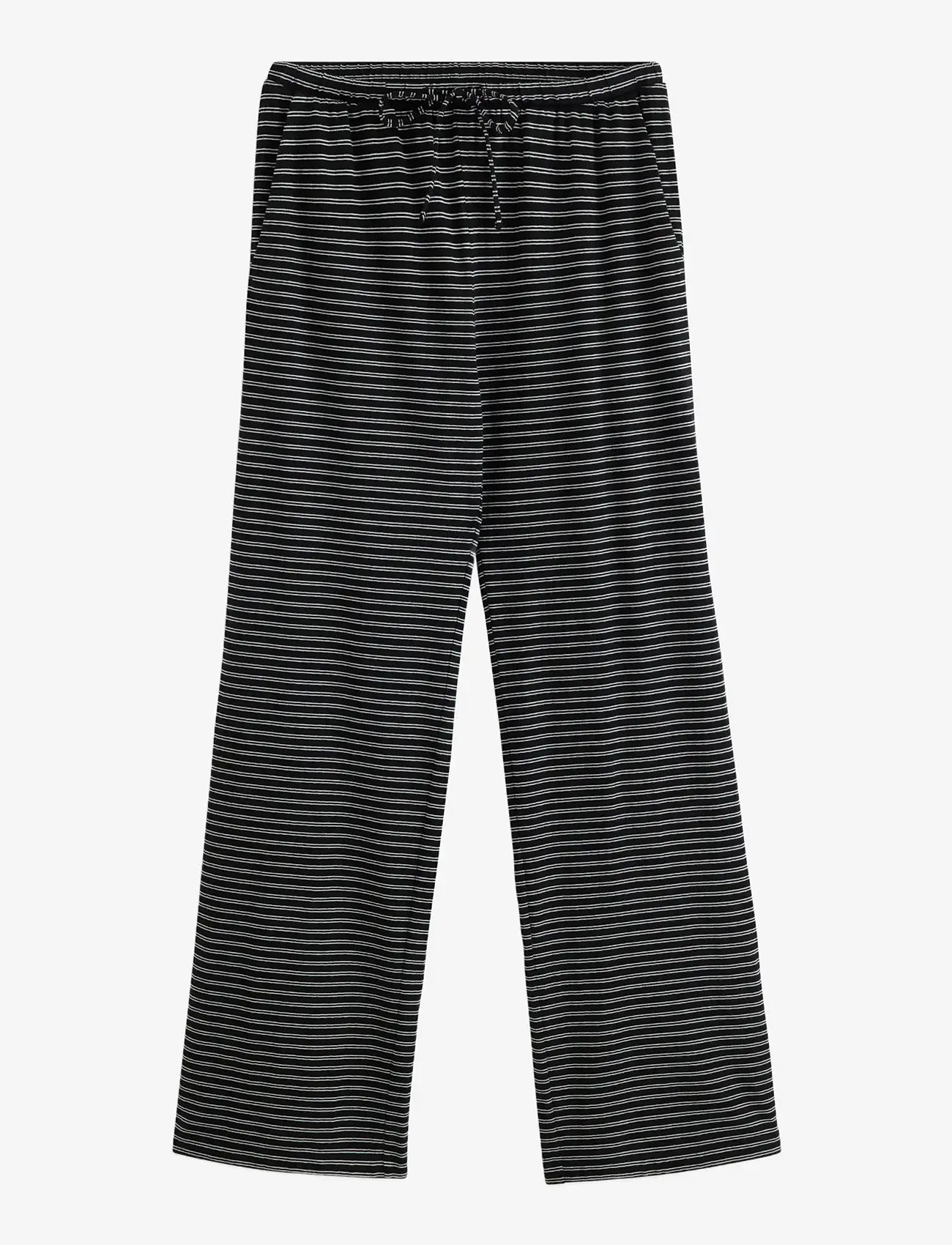 Lindex - Wide pyjama trousers - natbukser - black - 1