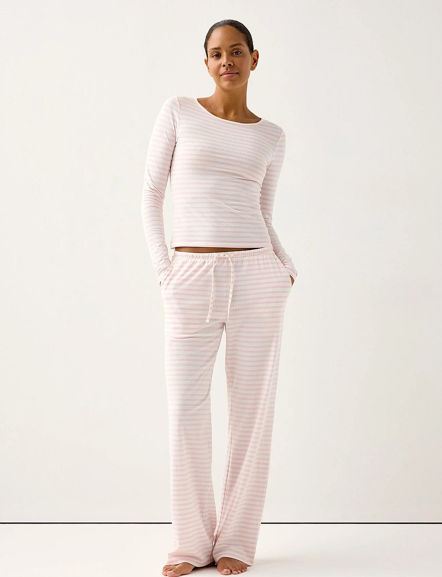 Lindex - Wide pyjama trousers - natbukser - light pink - 0