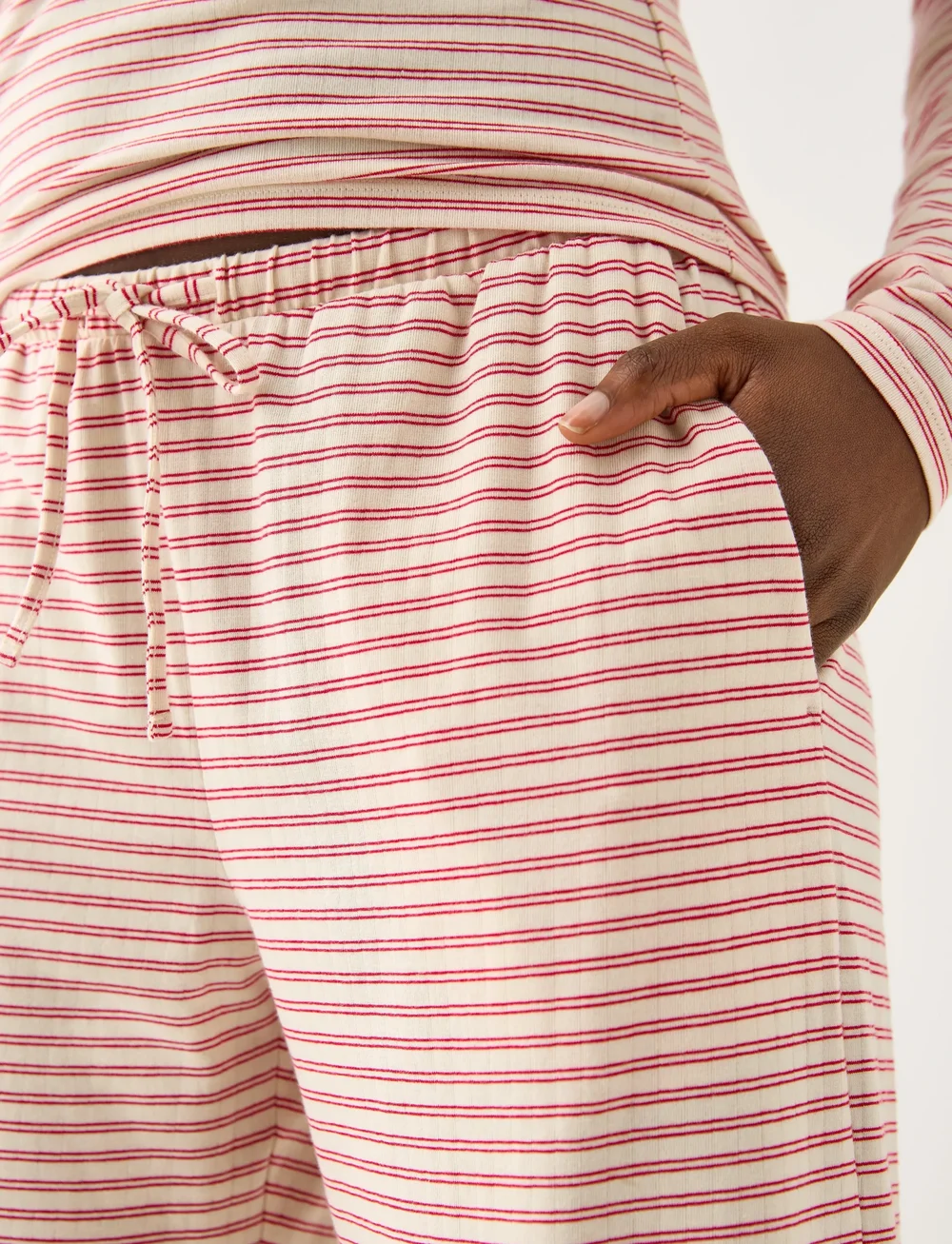 Lindex - Trousers Pyjama jersey wide le - natbukser - red - 4