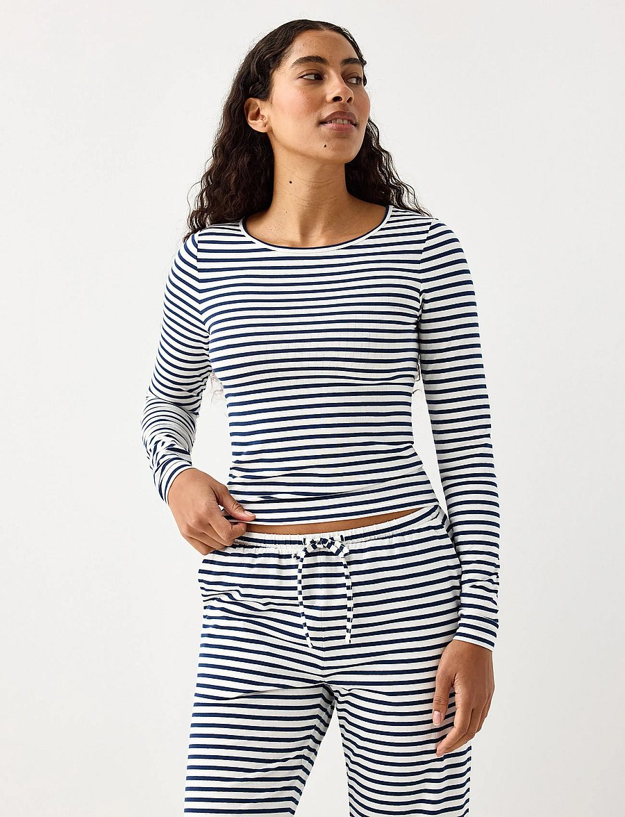Lindex - Pyjama top - oberteile - dark dusty blue - 0